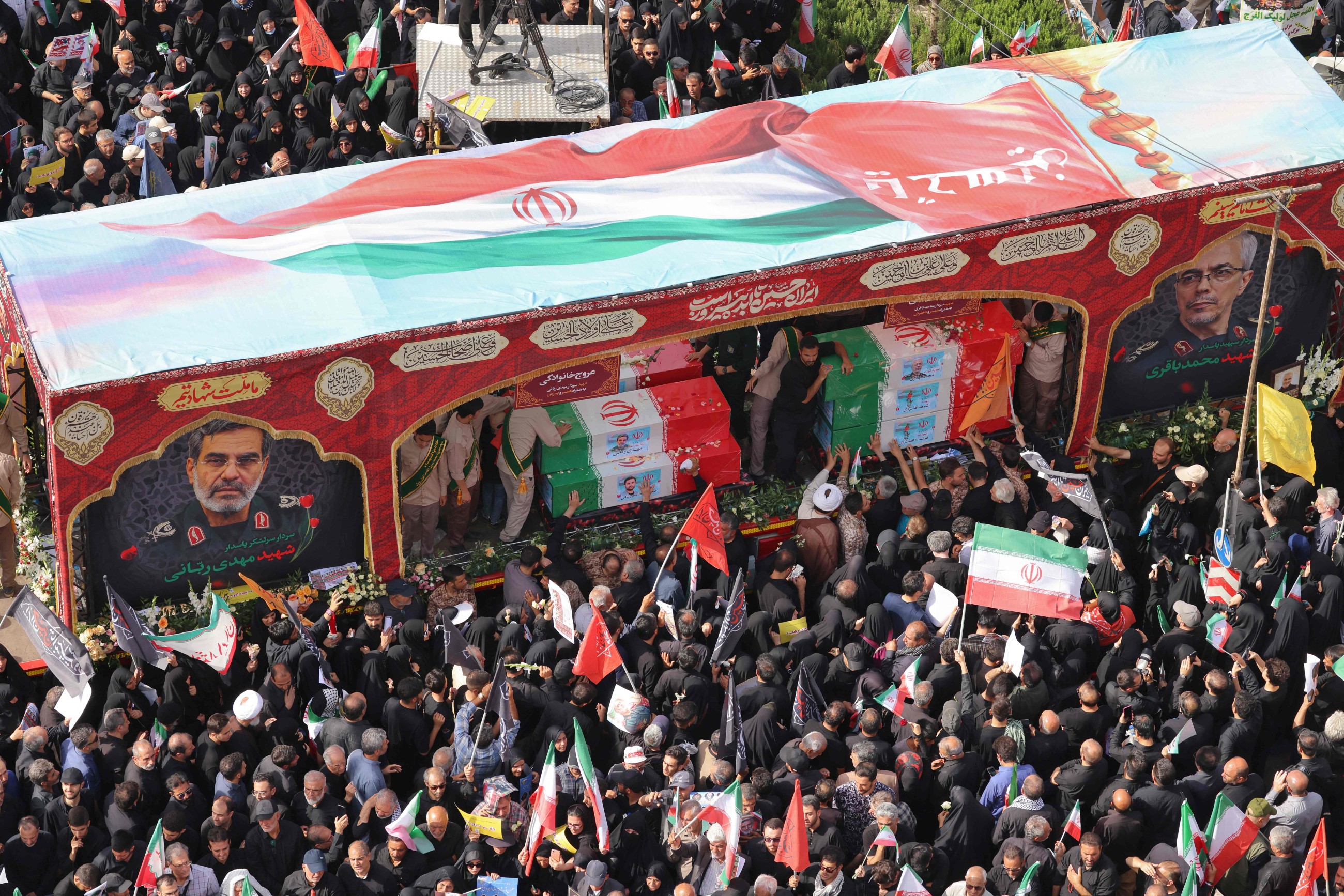 Iran holds state funeral for top brass assassinated by Israeli strikes