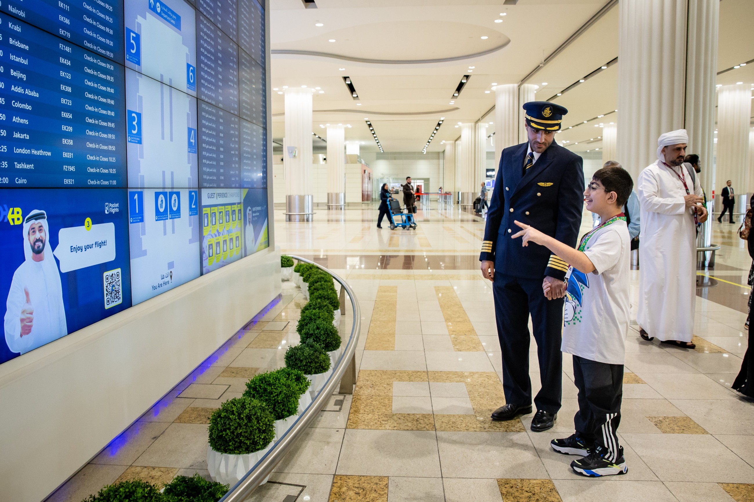 Autistic children simulate travel joys at Dubai International Airport