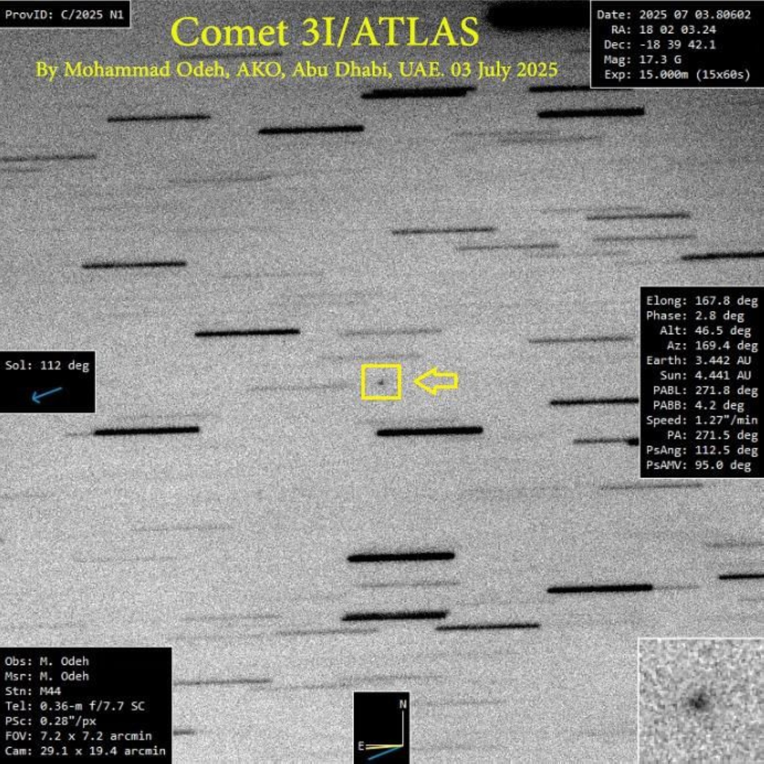 UAE observatory captures interstellar comet