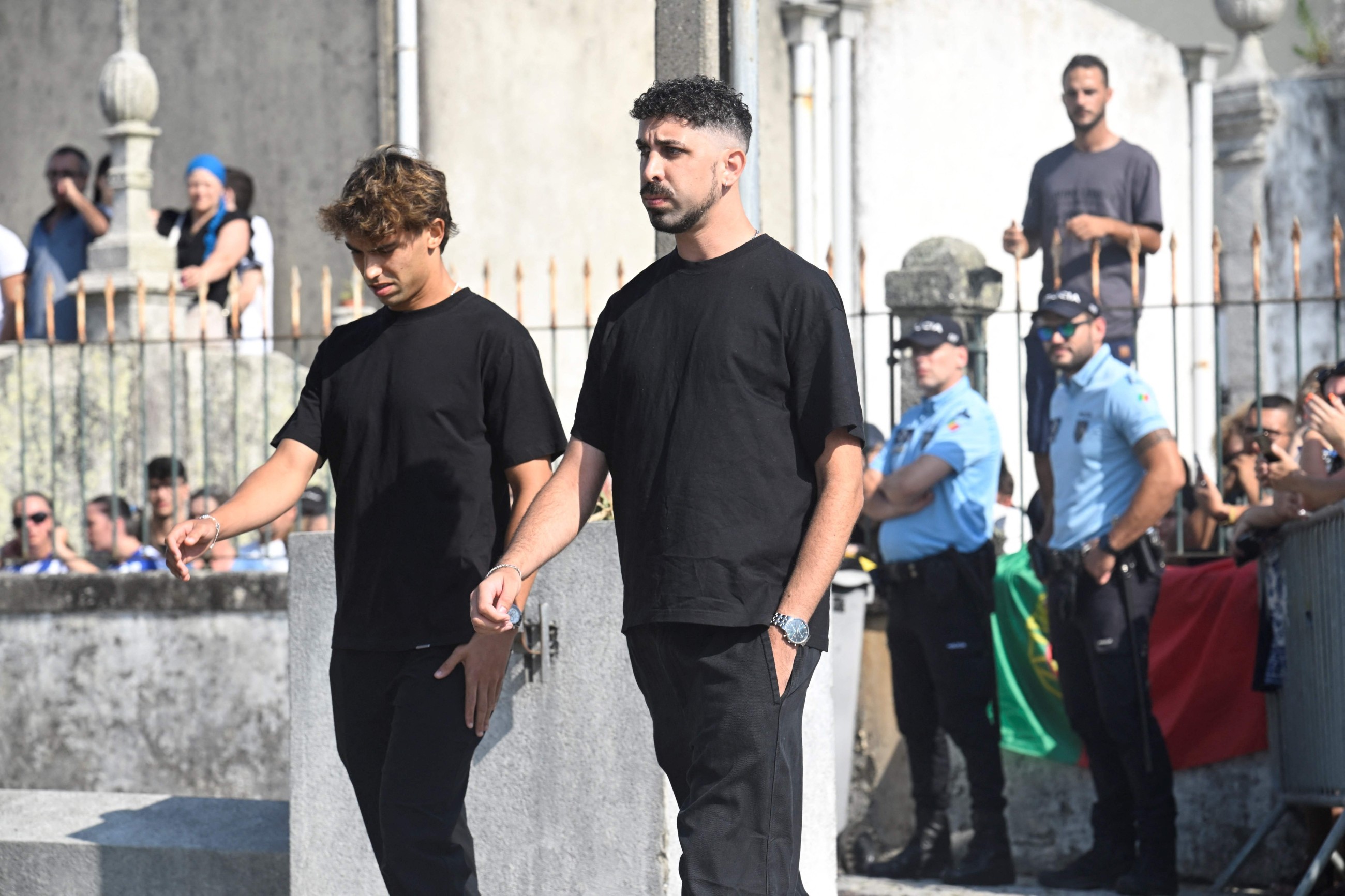 Football stars join family of Liverpool player Jota, brother for funeral