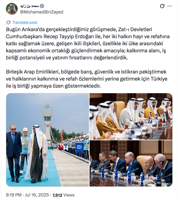 UAE, Turkish Presidents affirm commitment to strengthening bilateral ties
