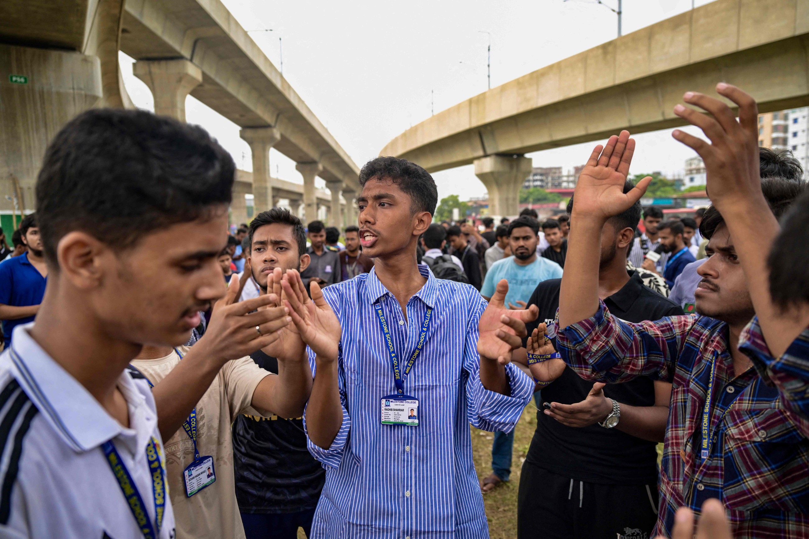 Students protest in Bangladesh after air force jet crash kills 31, mostly children