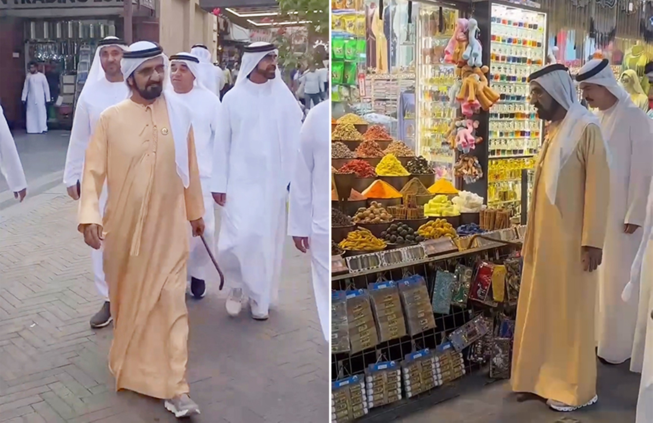 VIDEO: Sheikh Mohammed makes surprise visit to Dubai's traditional market, interacts with tourists