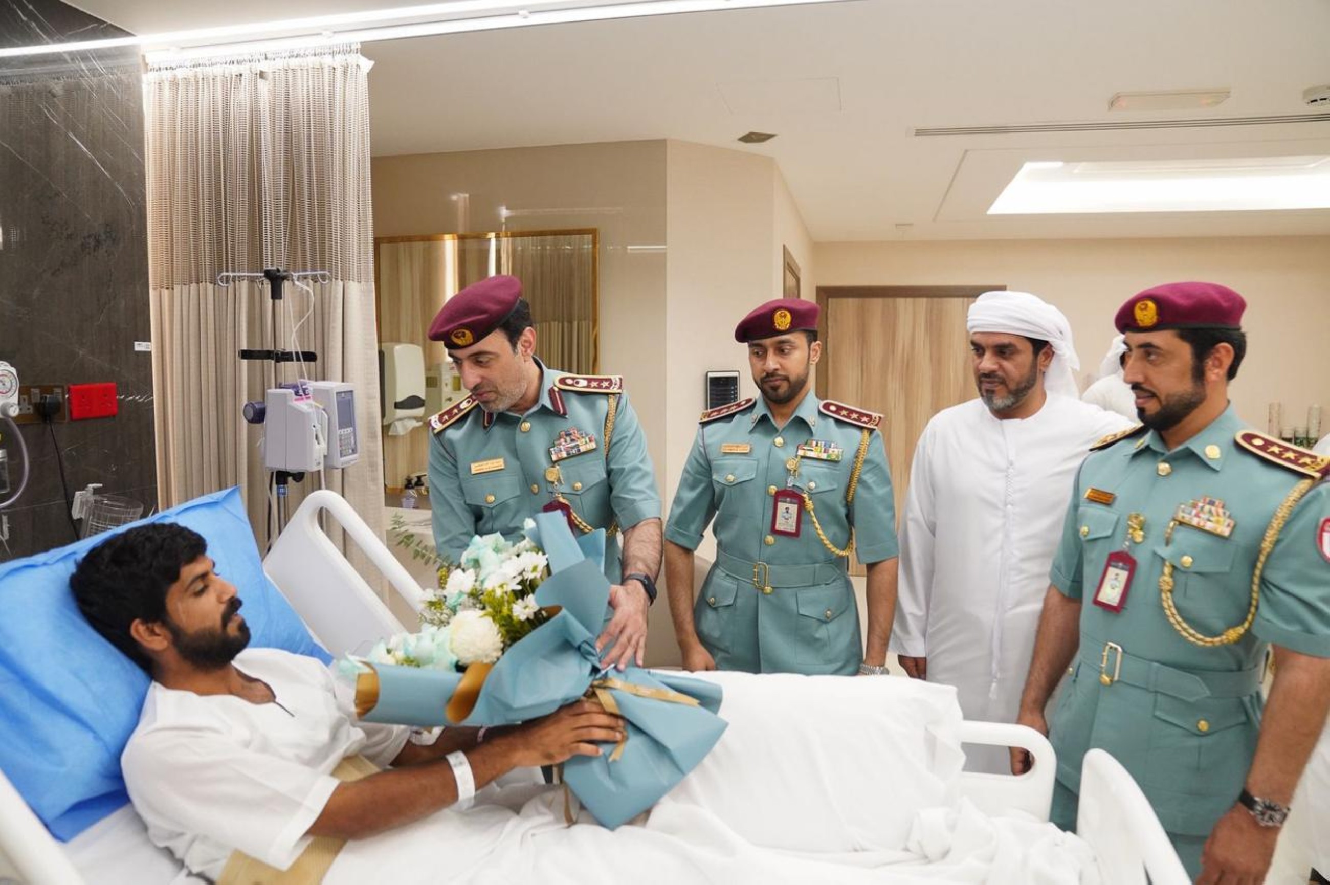RAK Police visit patrol driver after traffic accident