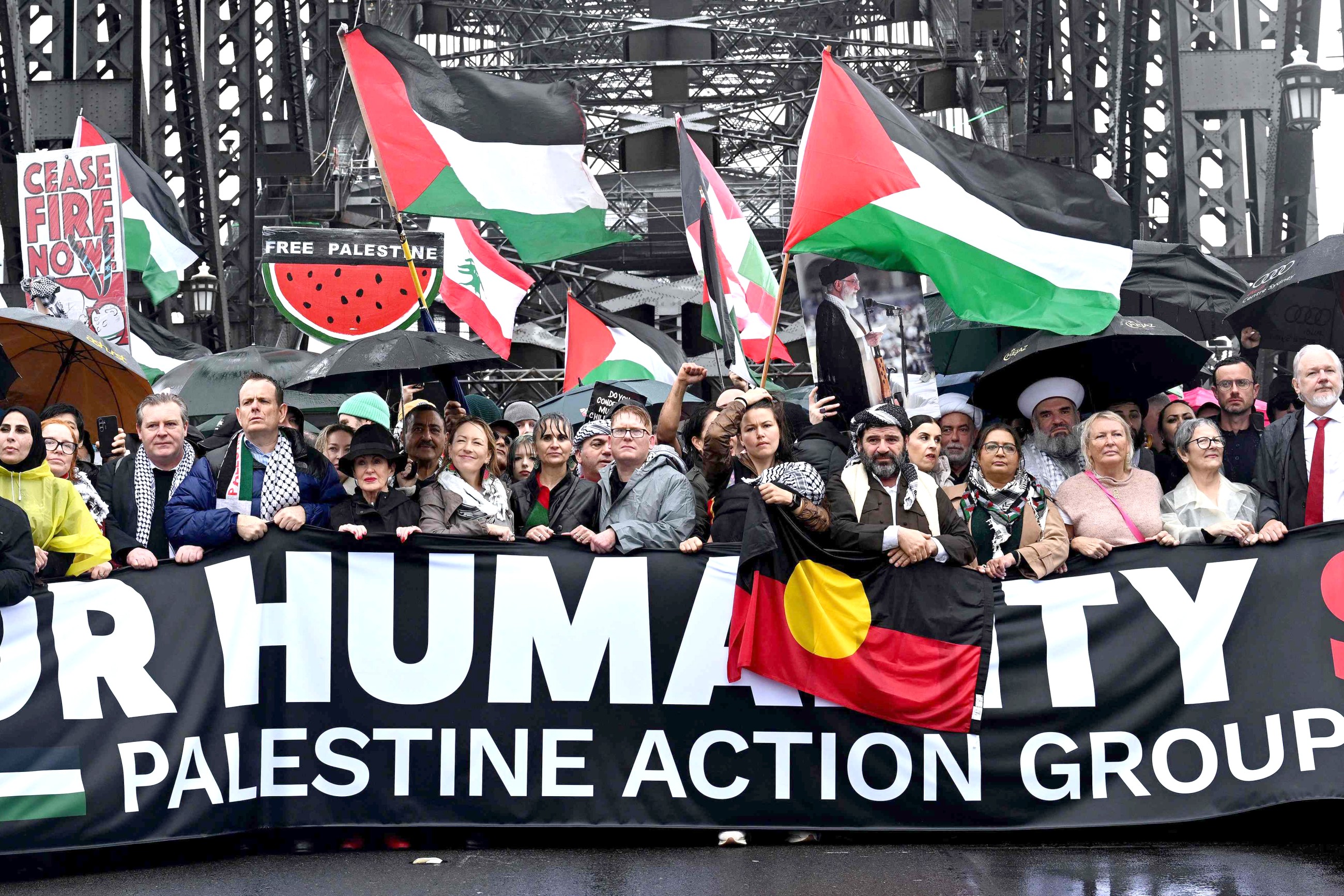 Tens of thousands join pro-Palestinian march over Sydney Harbour Bridge