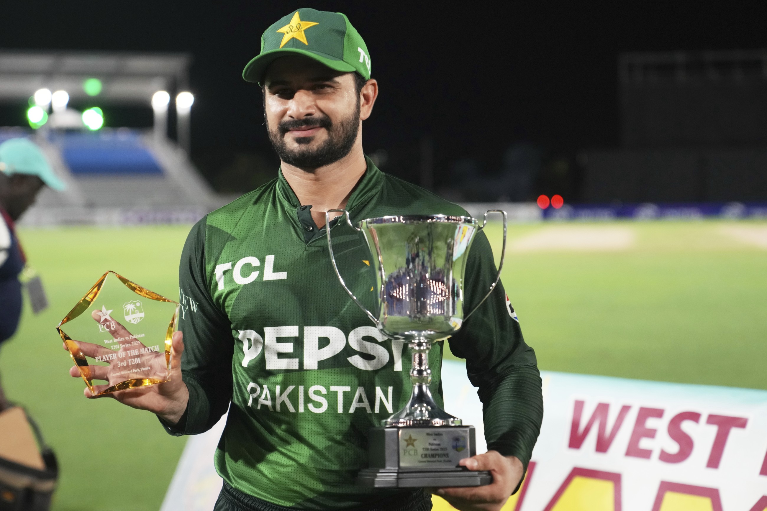 Pakistan wins 3rd T20 by 13 runs to clinch a 2-1 series victory over West Indies