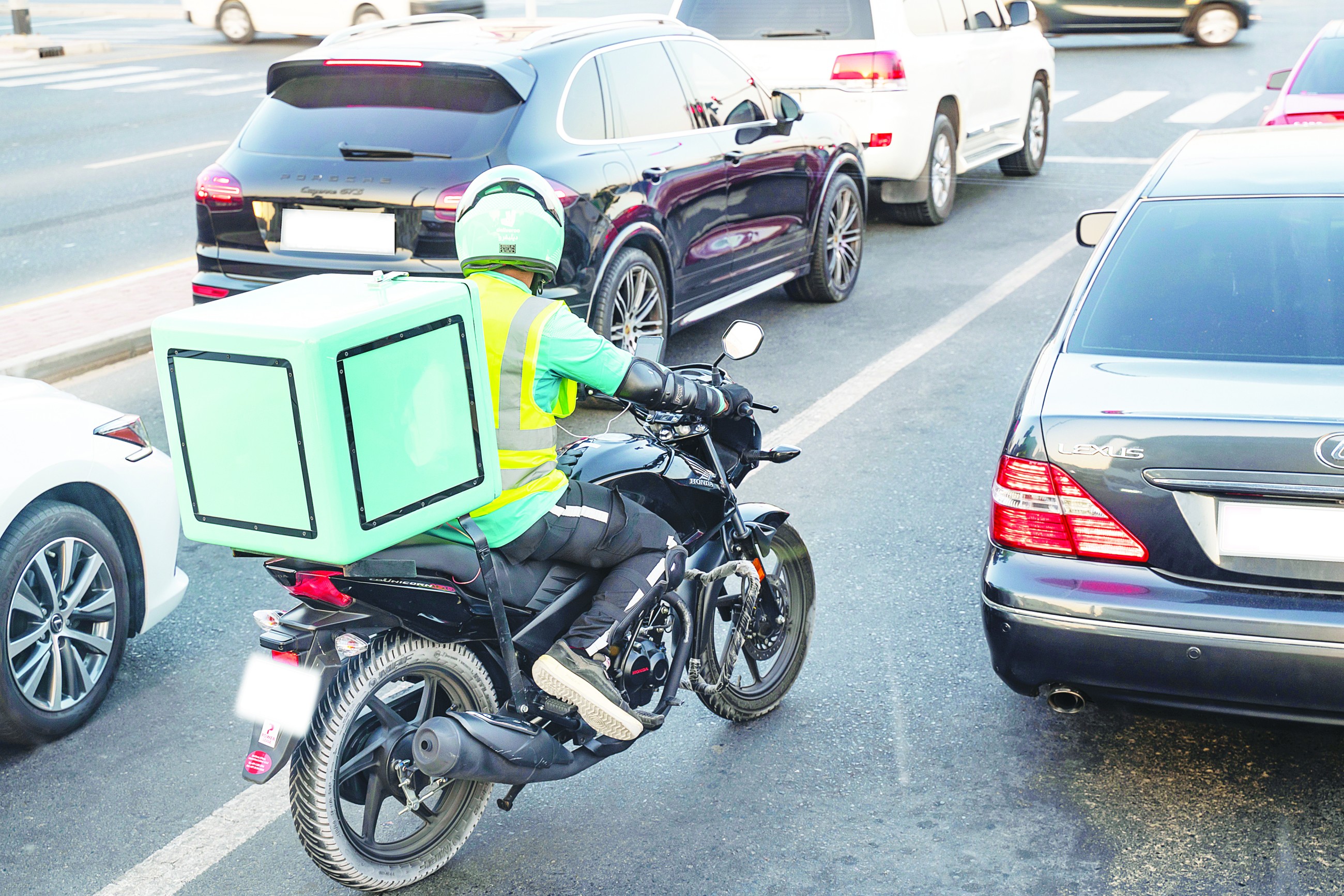 Sharjah heat safety drive covers construction sites, delivery bikers