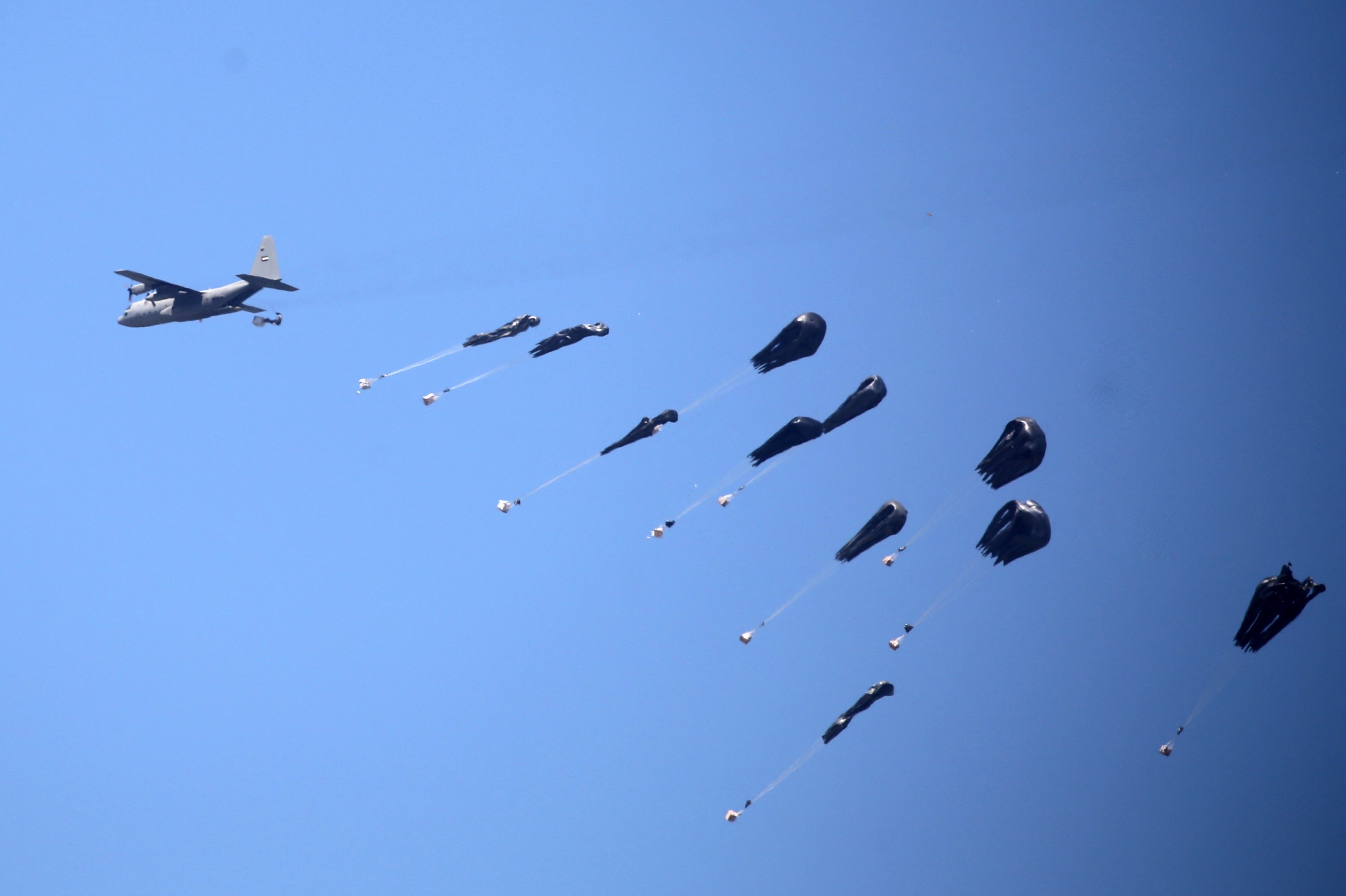 UAE airdrops massive food supplies over Gaza, delivers 540 tonnes of aid through trucks
