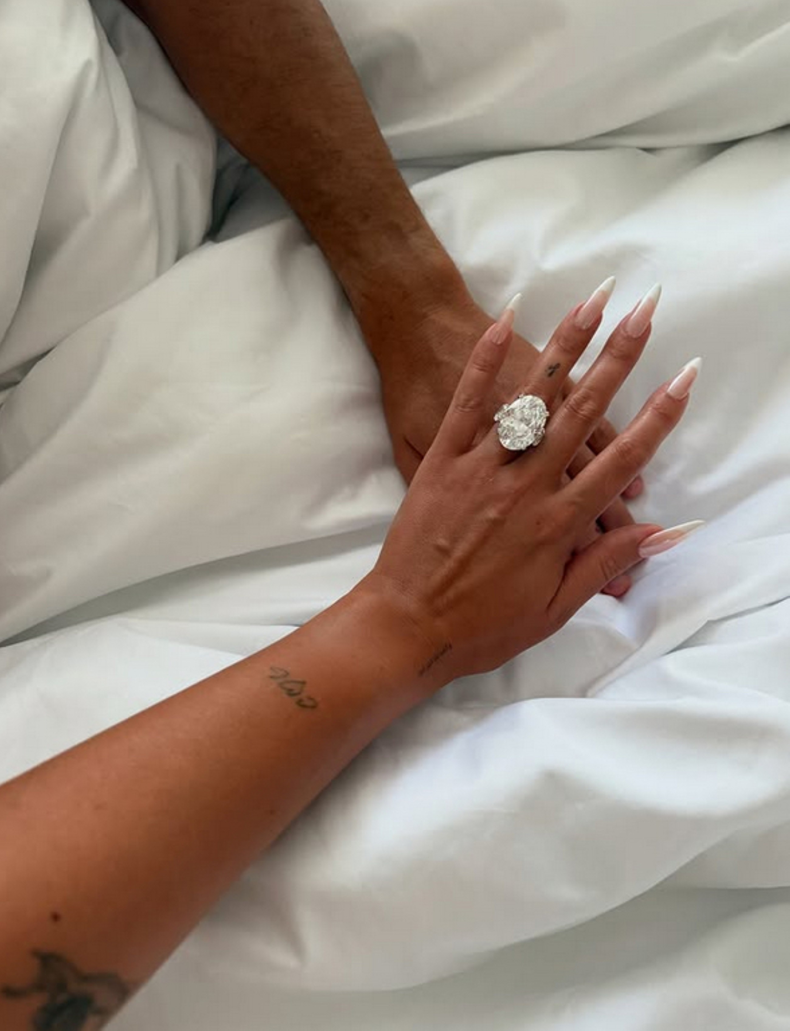Cristiano Ronaldo and Georgina Rodríguez reveal engagement with giant oval diamond ring
