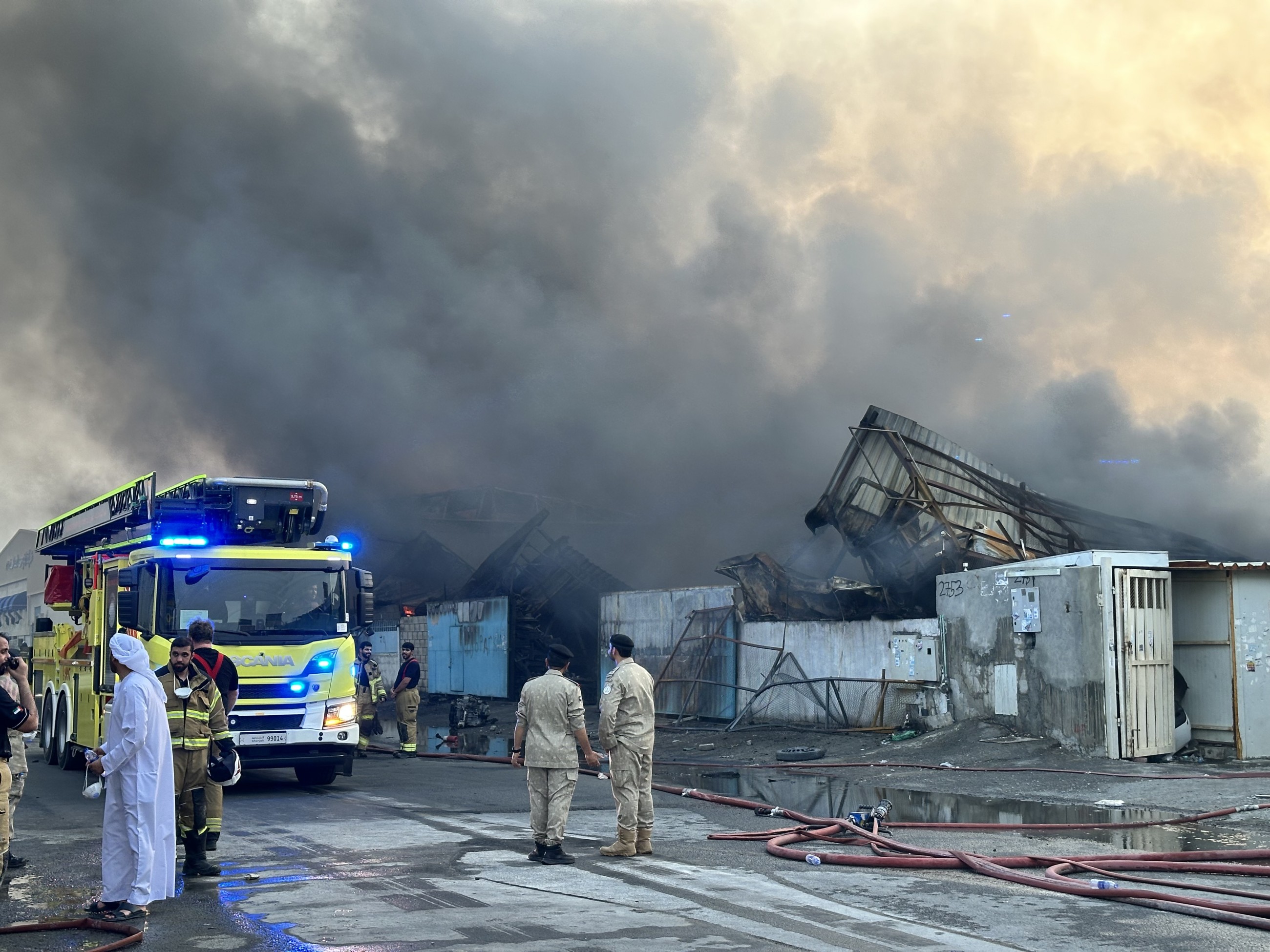 Massive blaze at auto spare parts shops and wood warehouse put out in Sharjah, no injuries reported