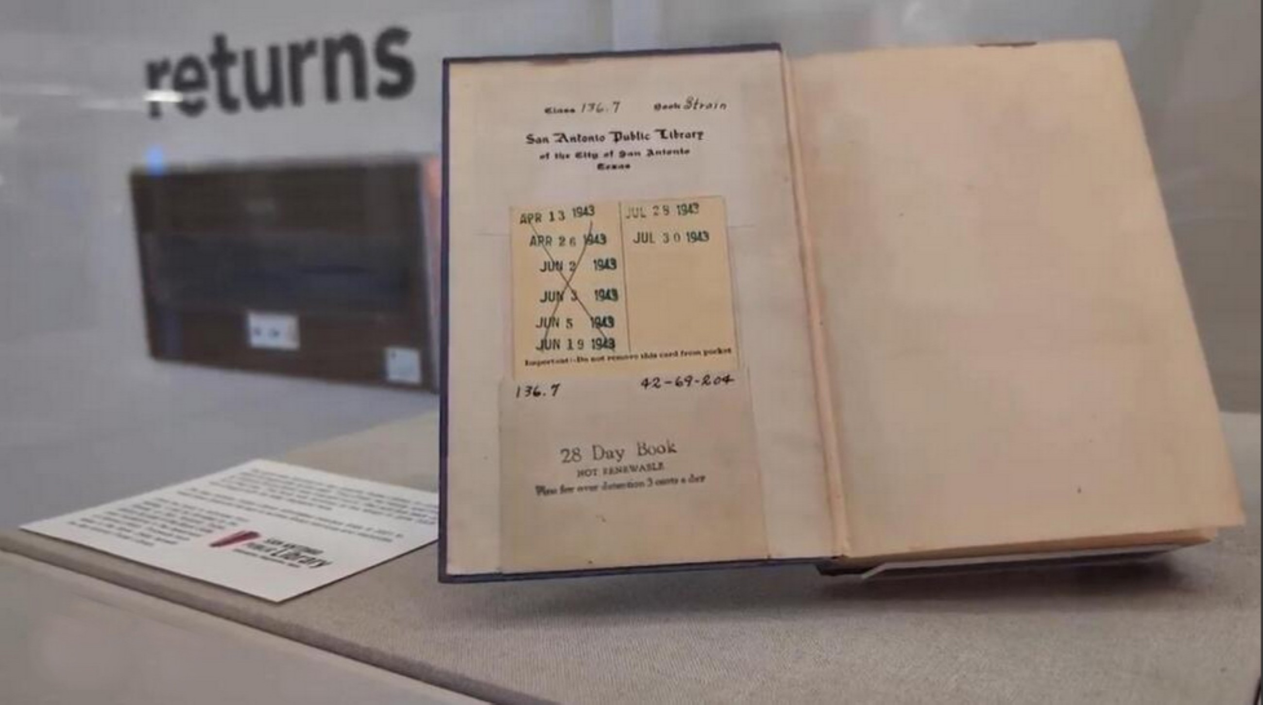 Library book returned after 82 years. Note says, &lsquo;Grandma won&rsquo;t be able to pay for it anymore&rsquo;