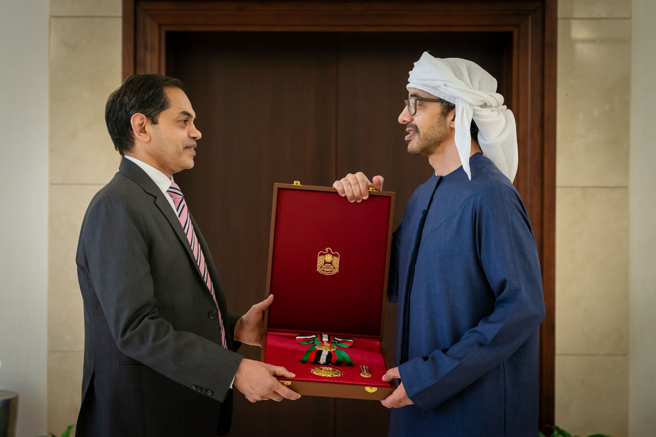 President confers First-Class Order of Zayed II on Indian Ambassador