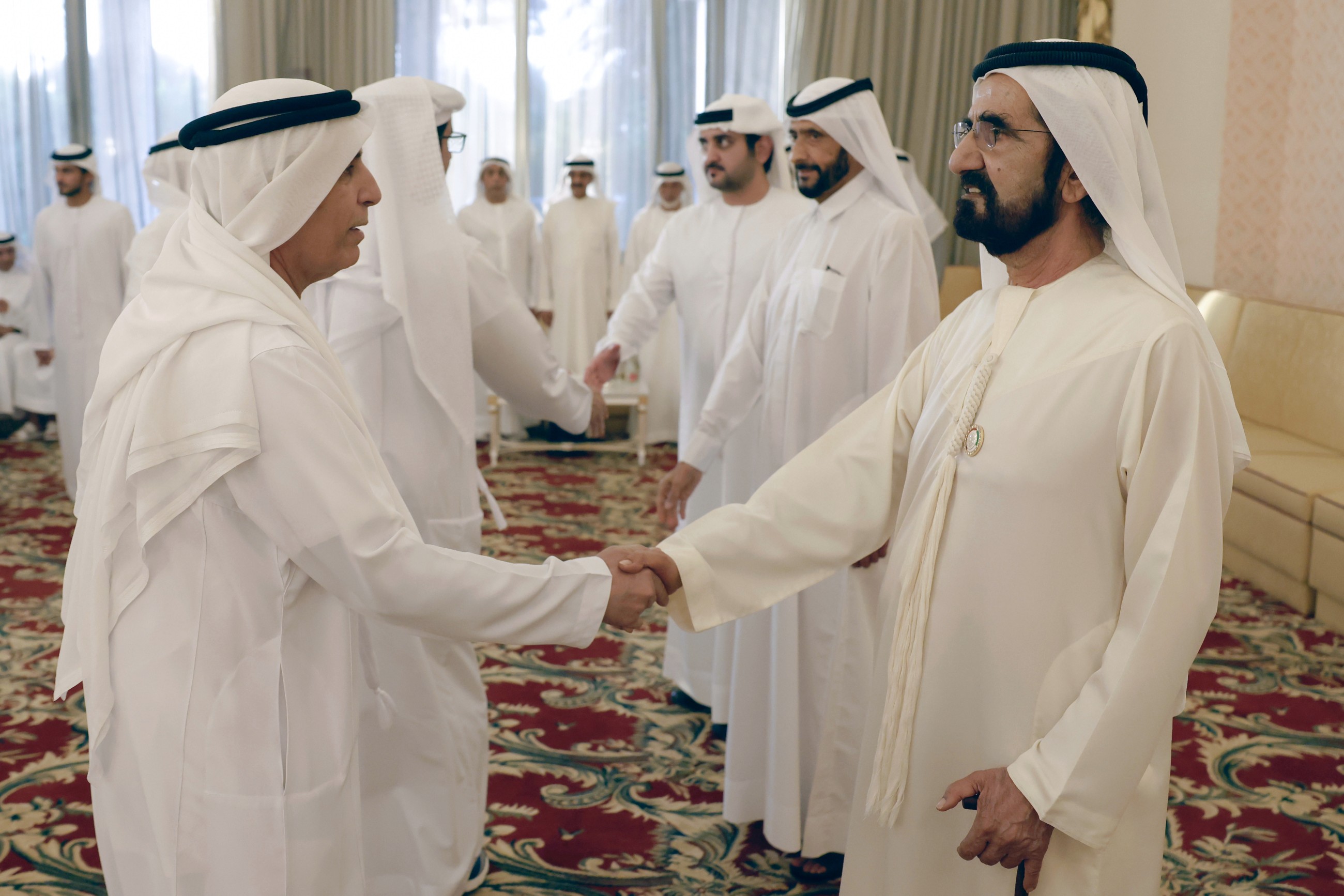 Mohammed receives local dignitaries, businessmen and senior officials in Dubai