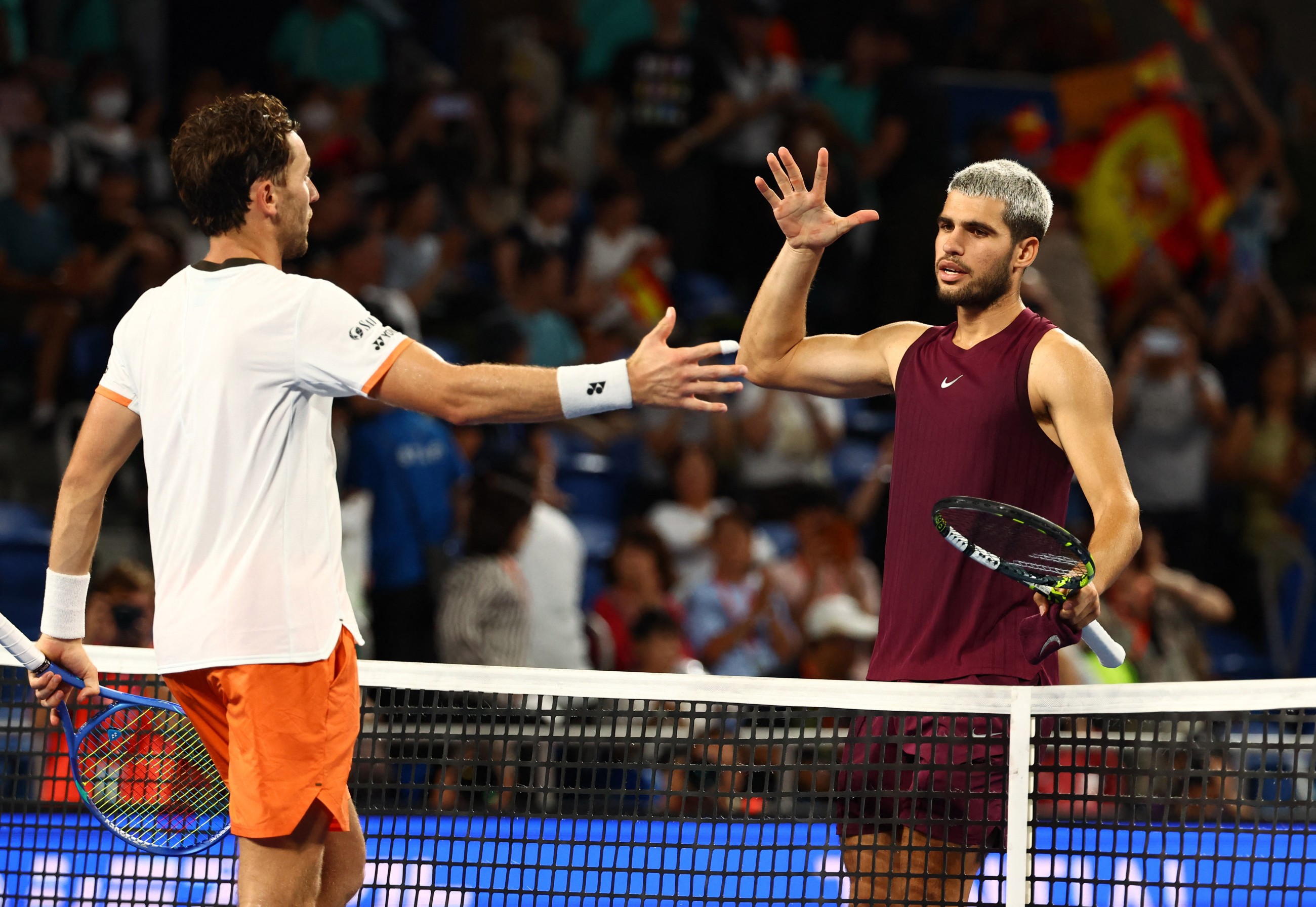Alcaraz fights back in Tokyo to emulate Nadal with 10th final of season