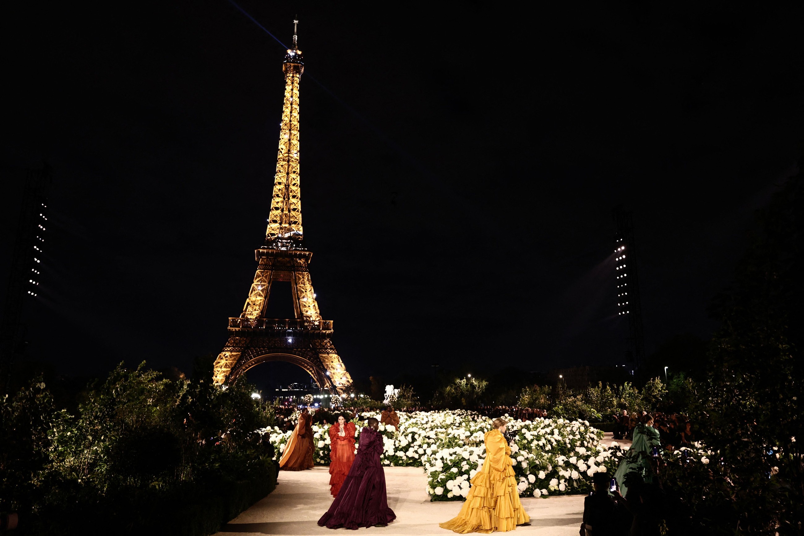 Saint Laurent blooms with oversized drama, '80s power and Madonna in Paris show
