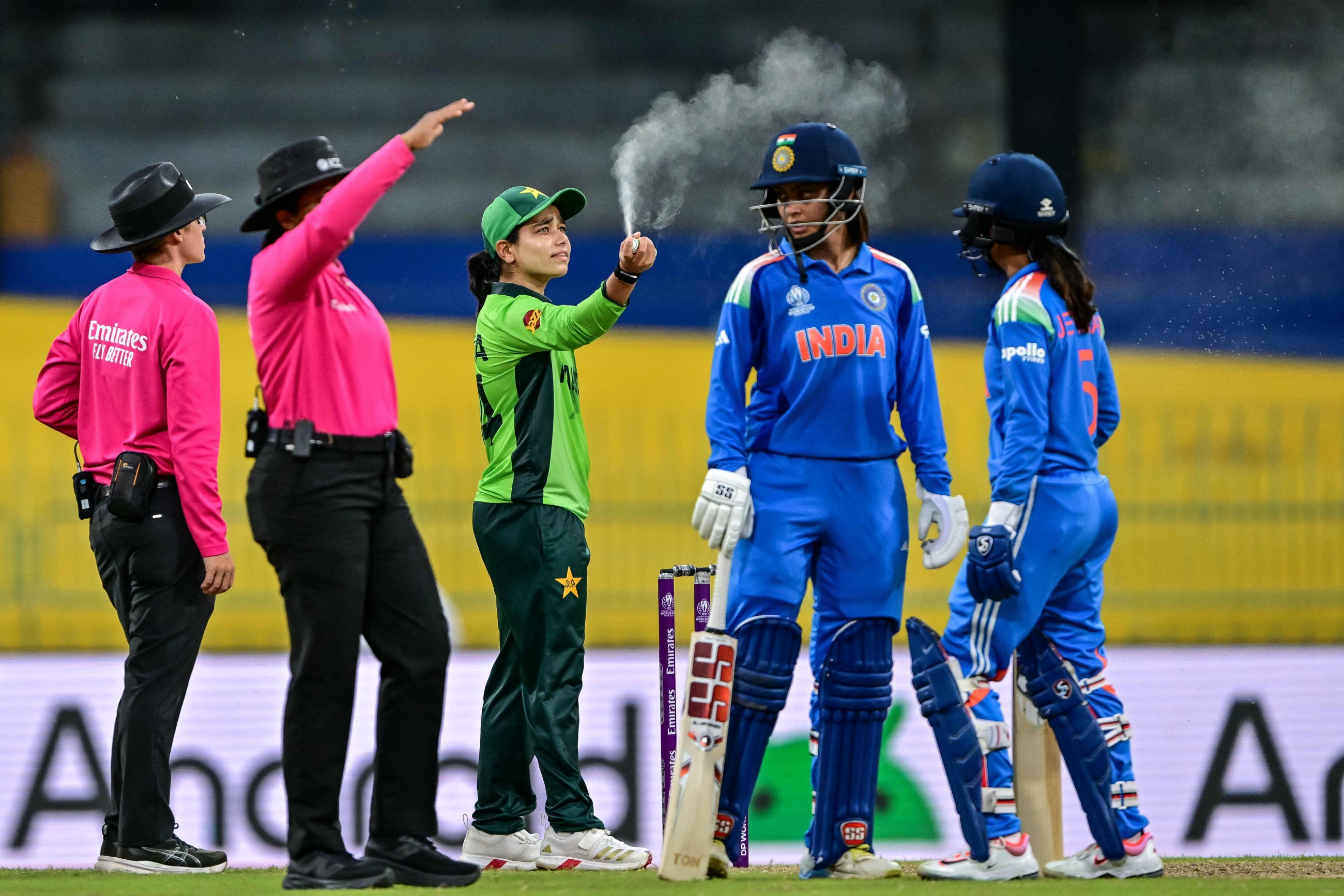 Women's World Cup: 'Bugs break' halts play between India and Pakistan in Colombo