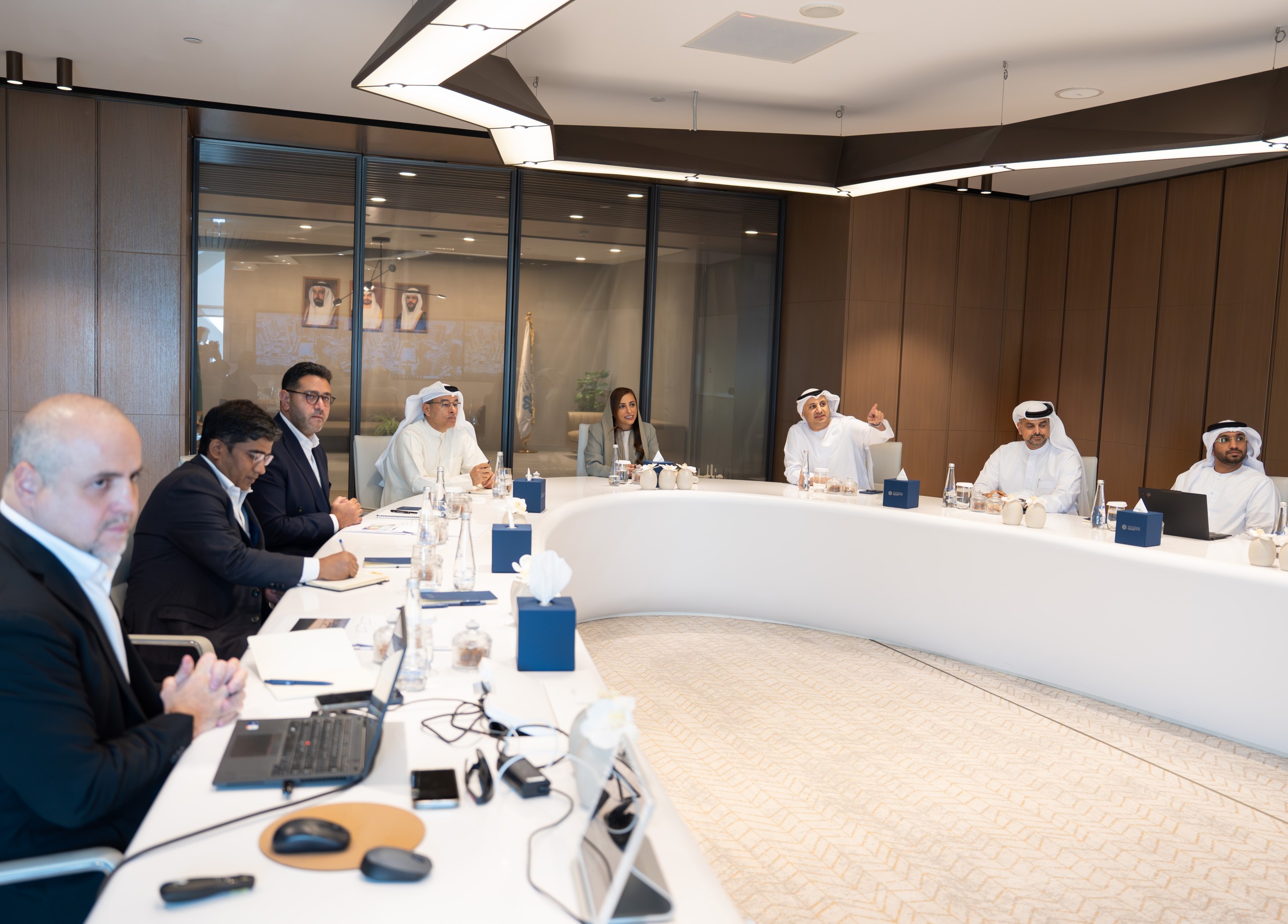 Sheikha Bodour, Mohamed Al Abbar and Ahmed Obaid Al Qaseer attend Eagle Hills Sharjah board meeting. 