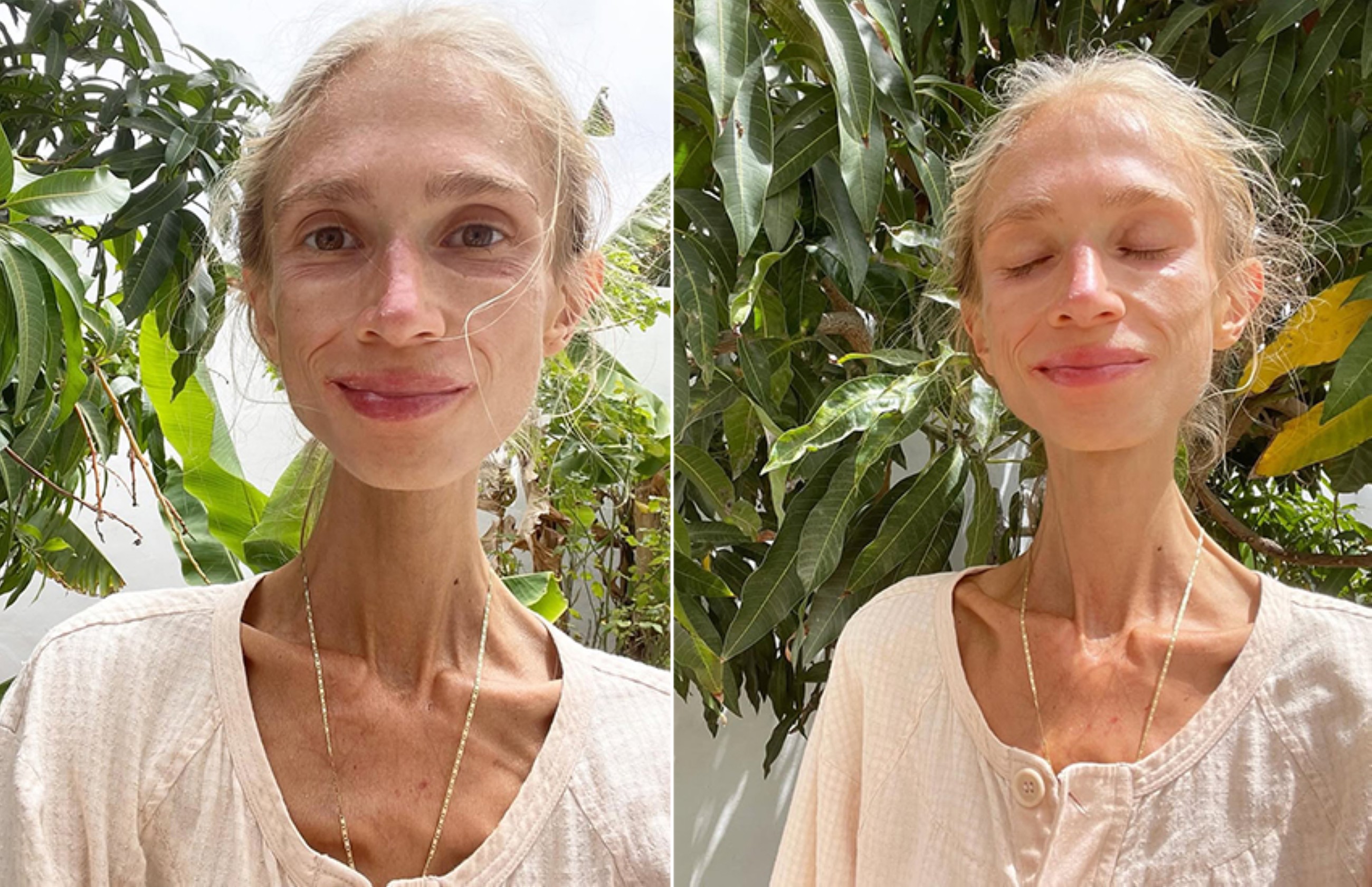 A combo image shows Karolina Krzyzak posing for a photograph. 