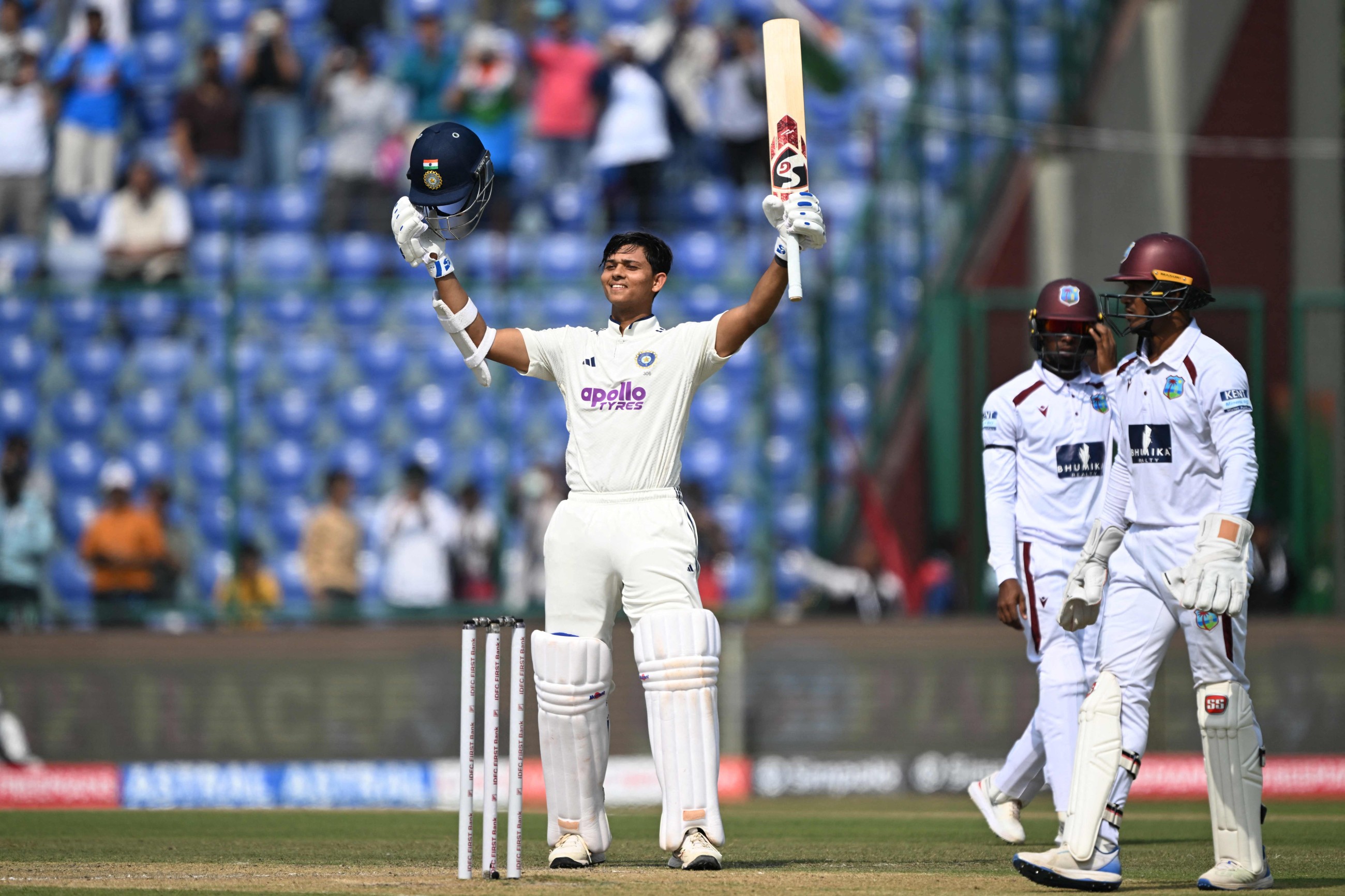 Jaiswal nears double hundred as India reach 318-2 against WI