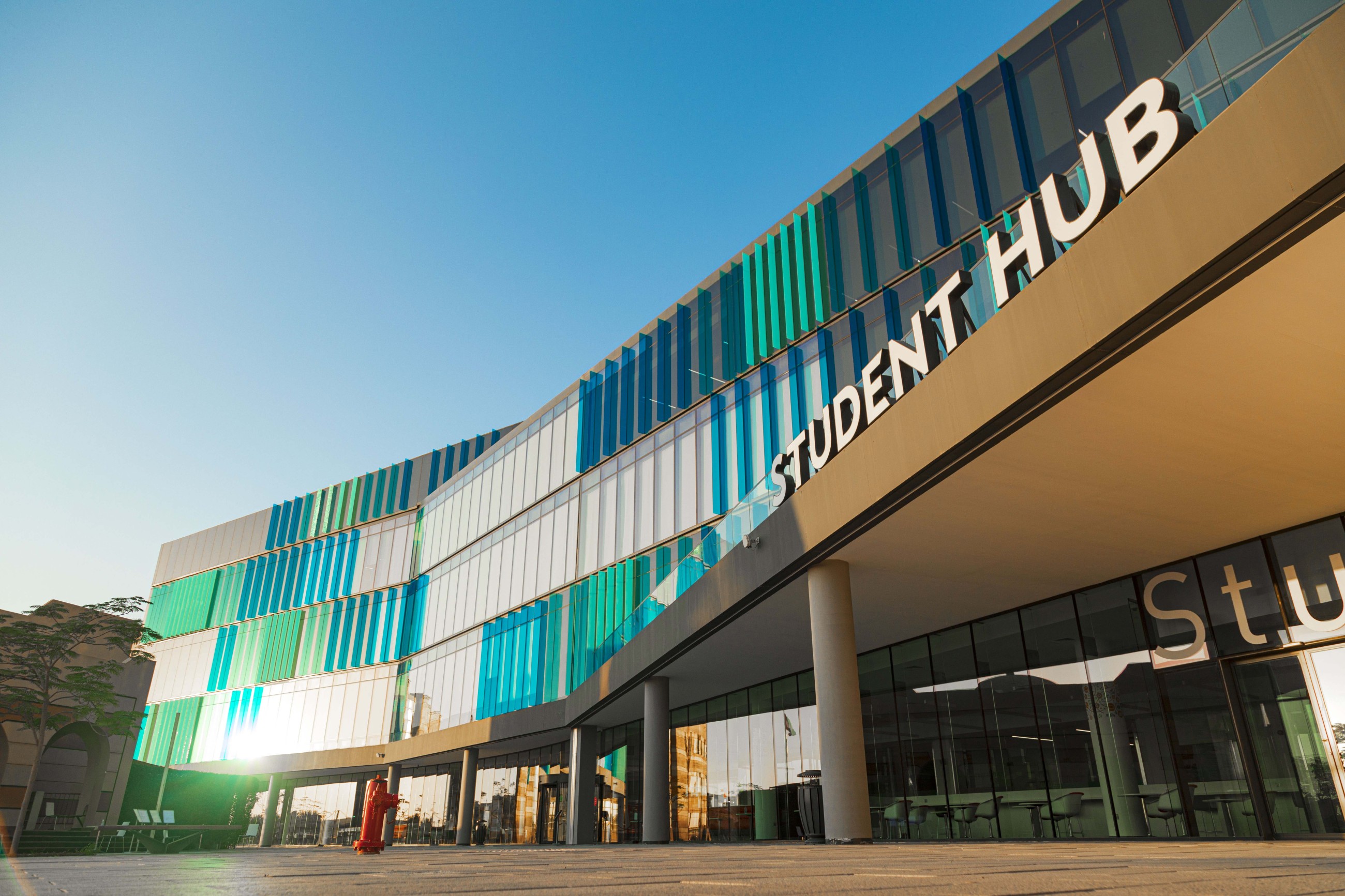 A view of the Ajman University's student's hub. 