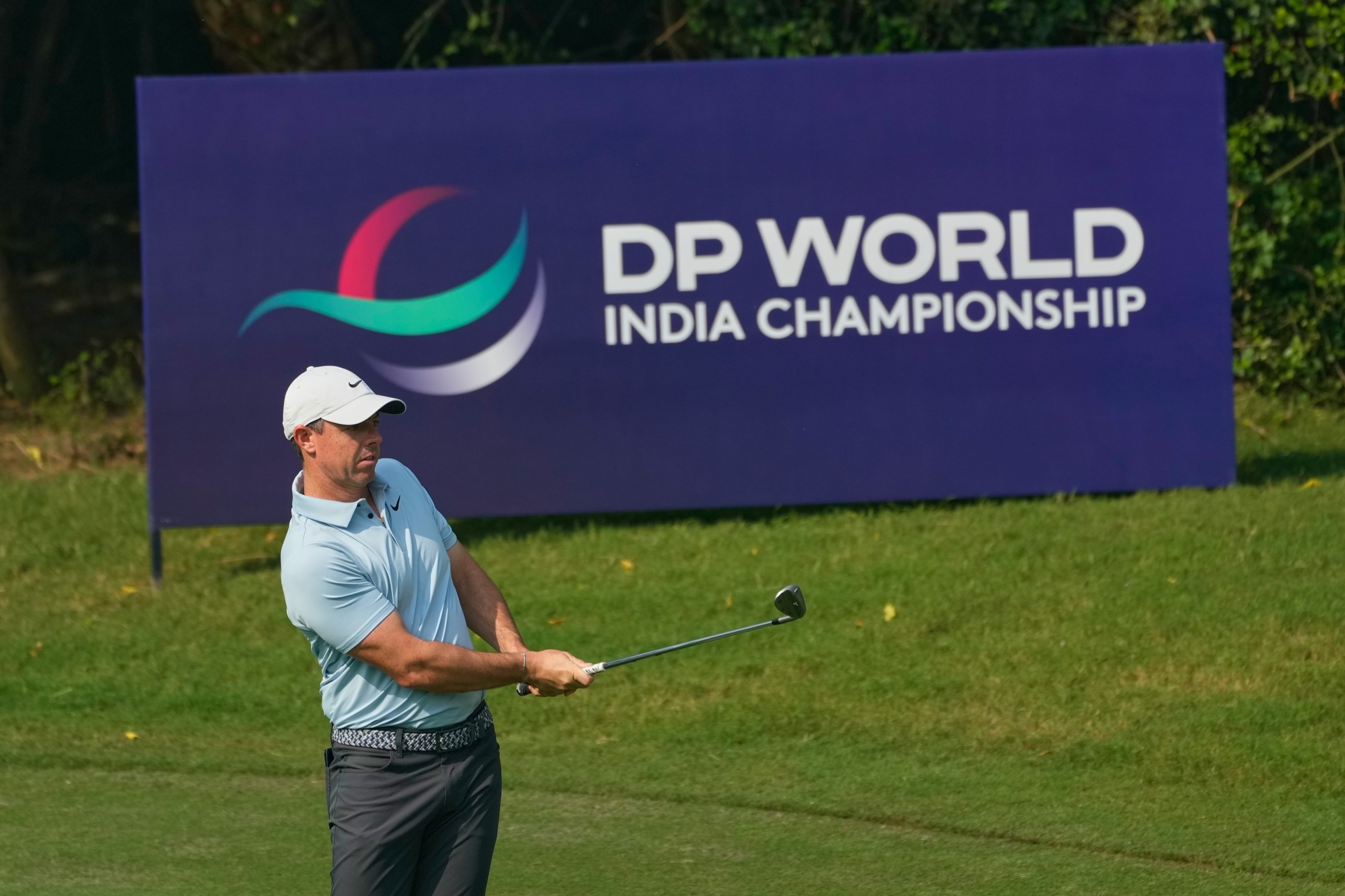 McIlroy dumps driver on India debut, Lowry leads after dog interruption