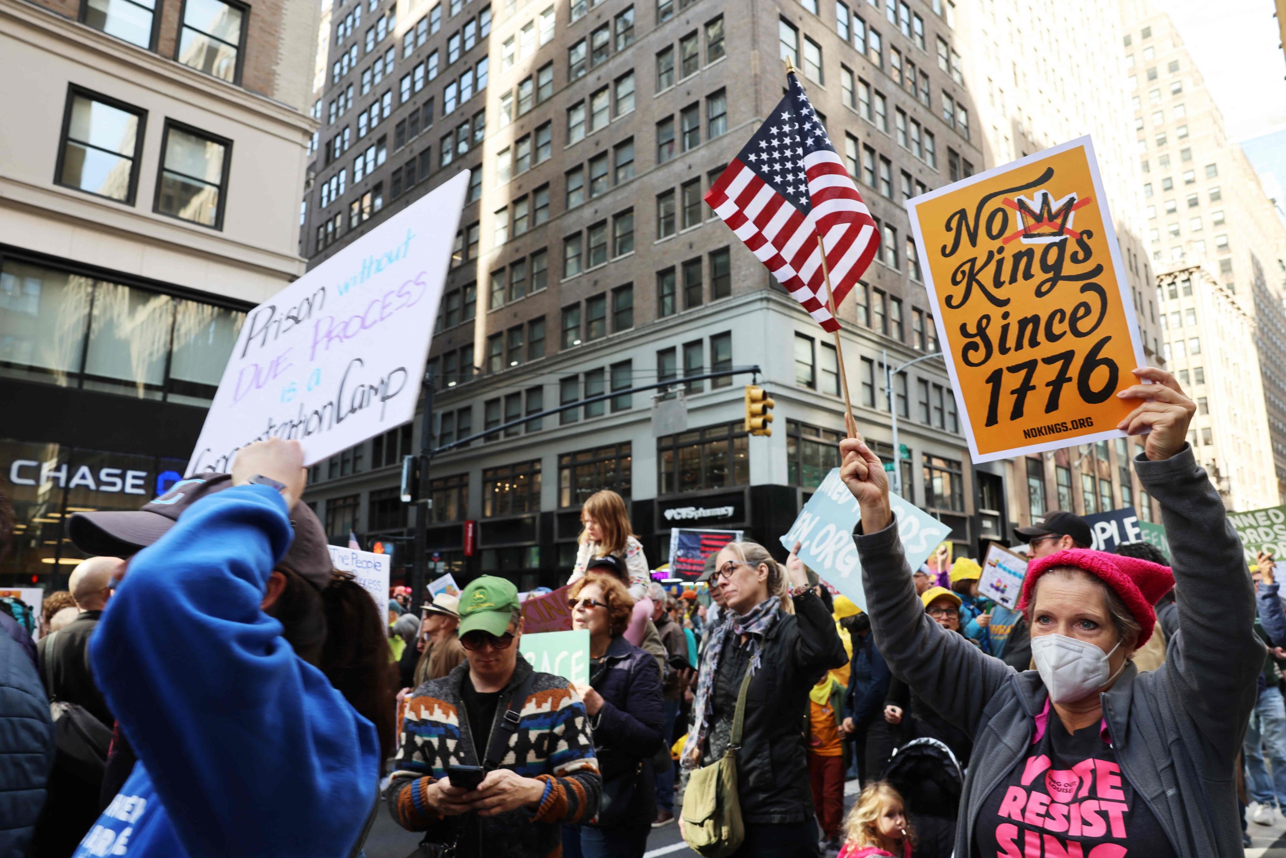 Crowds start to gather for anti-Trump 'No Kings' rallies across the US