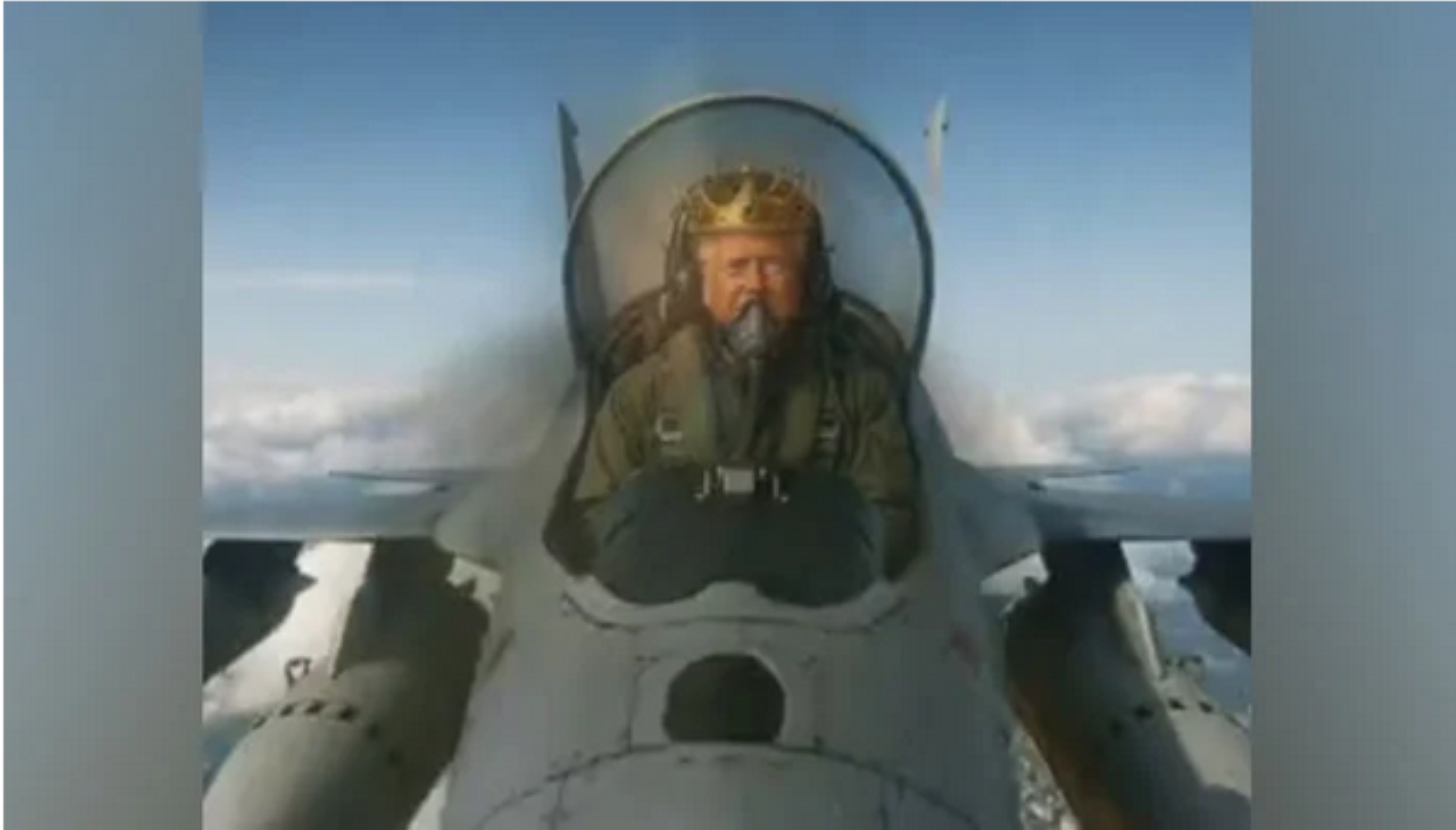 'King Trump' dumps on 'No Kings' protesters from jet in aggressive response AI video