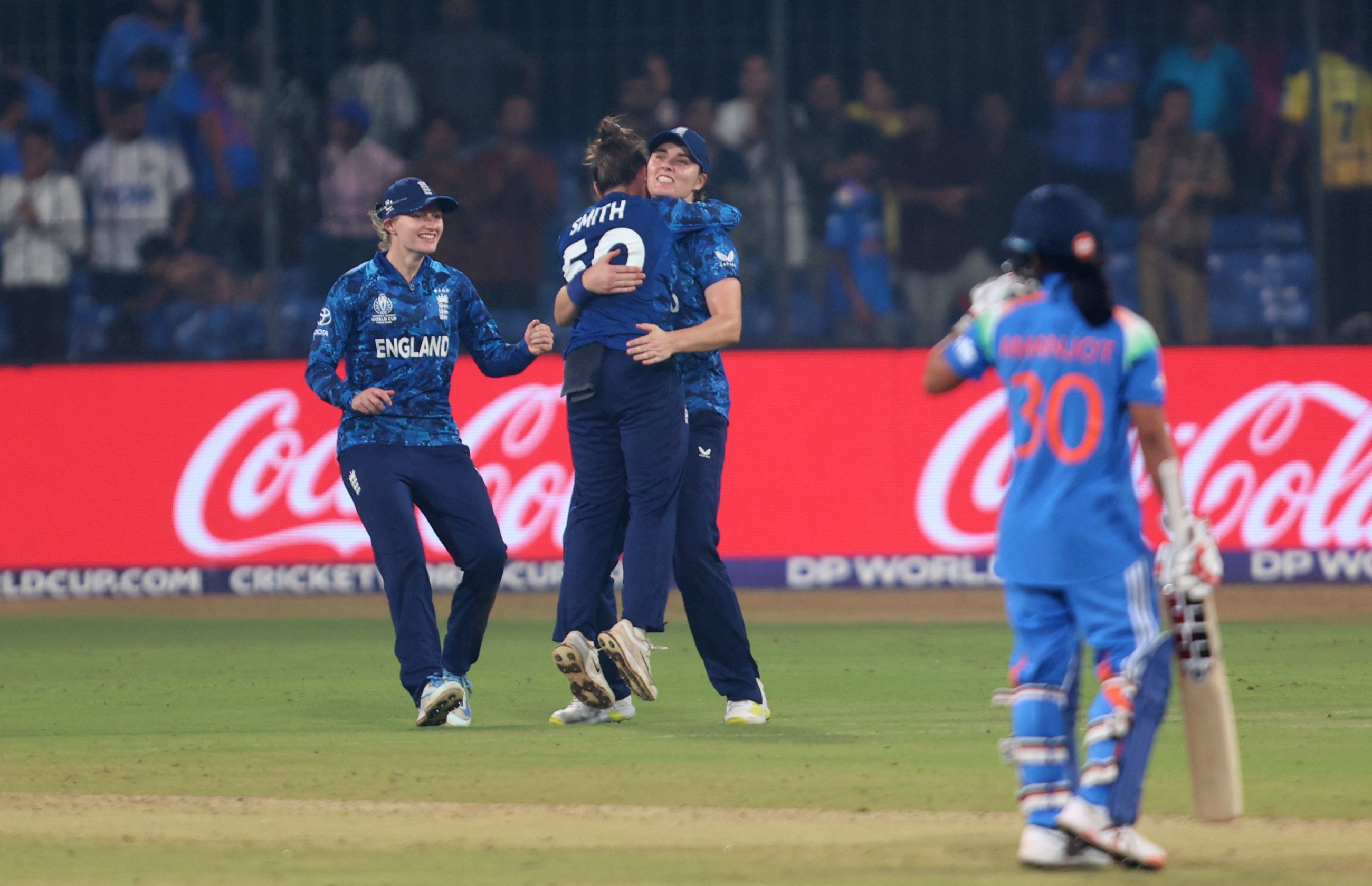 Women's World Cup: England hold their nerve to clinch semifinal berth after Indian collapse