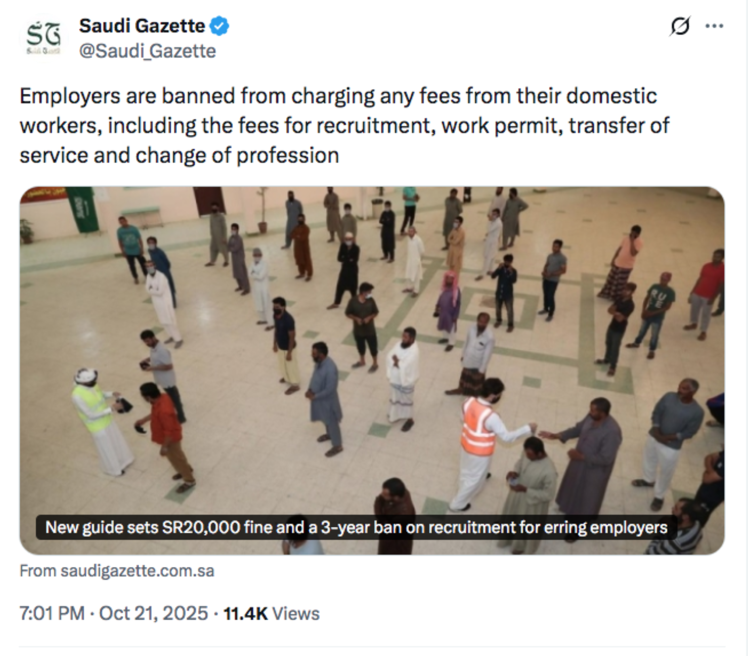 SR20,000 fine: Saudi bars employers from charging domestic workers for recruitment, residency permit