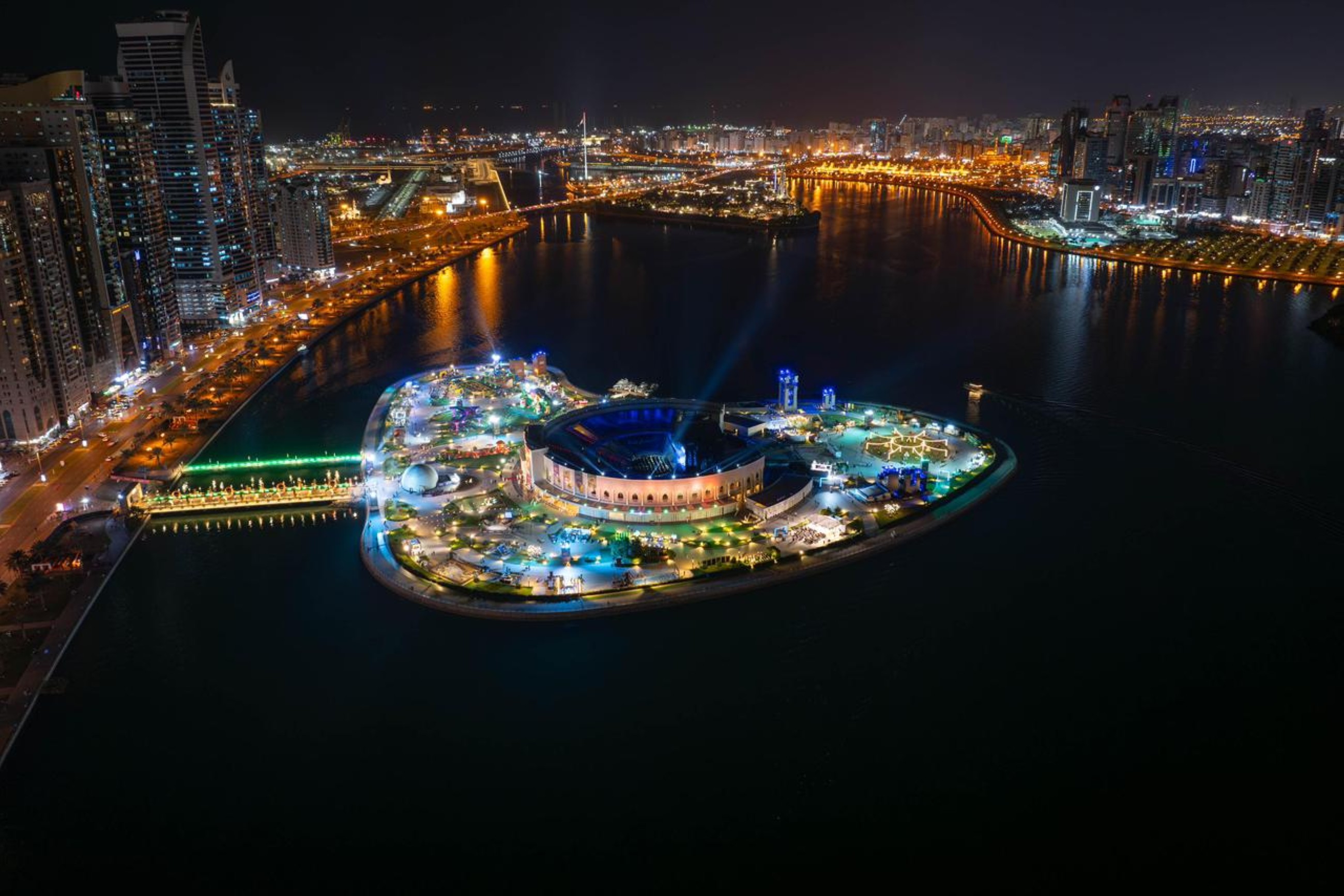 An aerial view of Al Majaz Amphitheatre in Sharjah. 