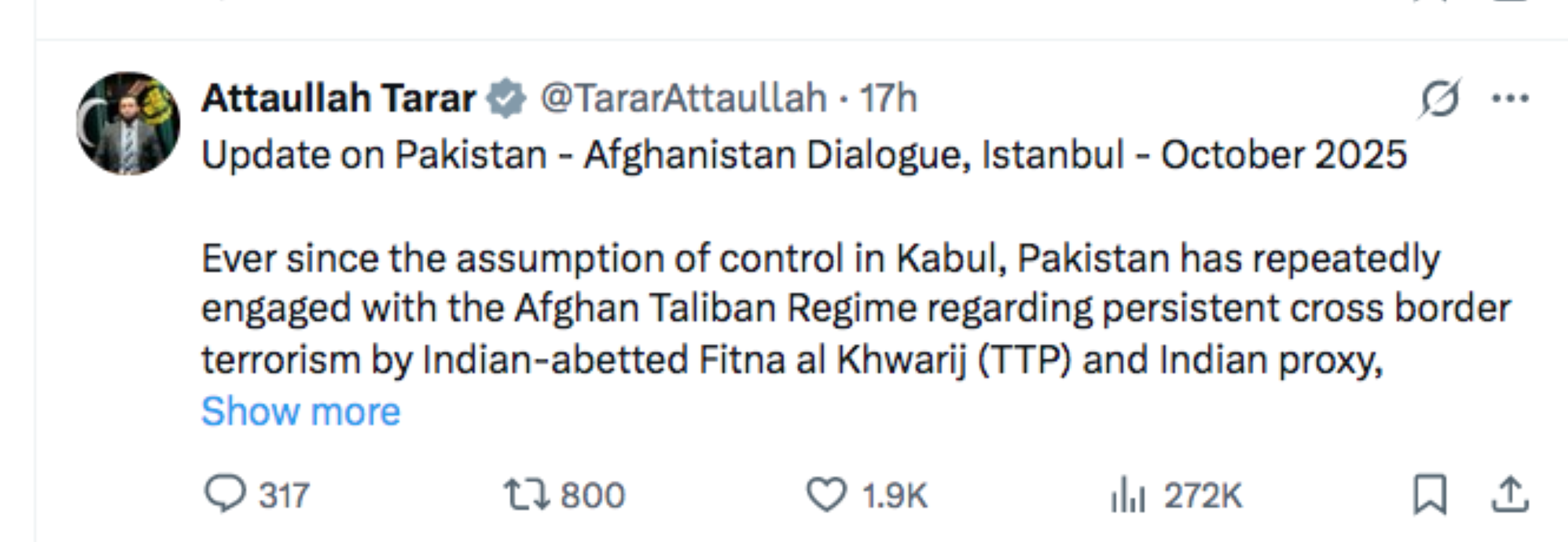 Peace talks with Afghanistan failed in Istanbul, says Pakistan minister