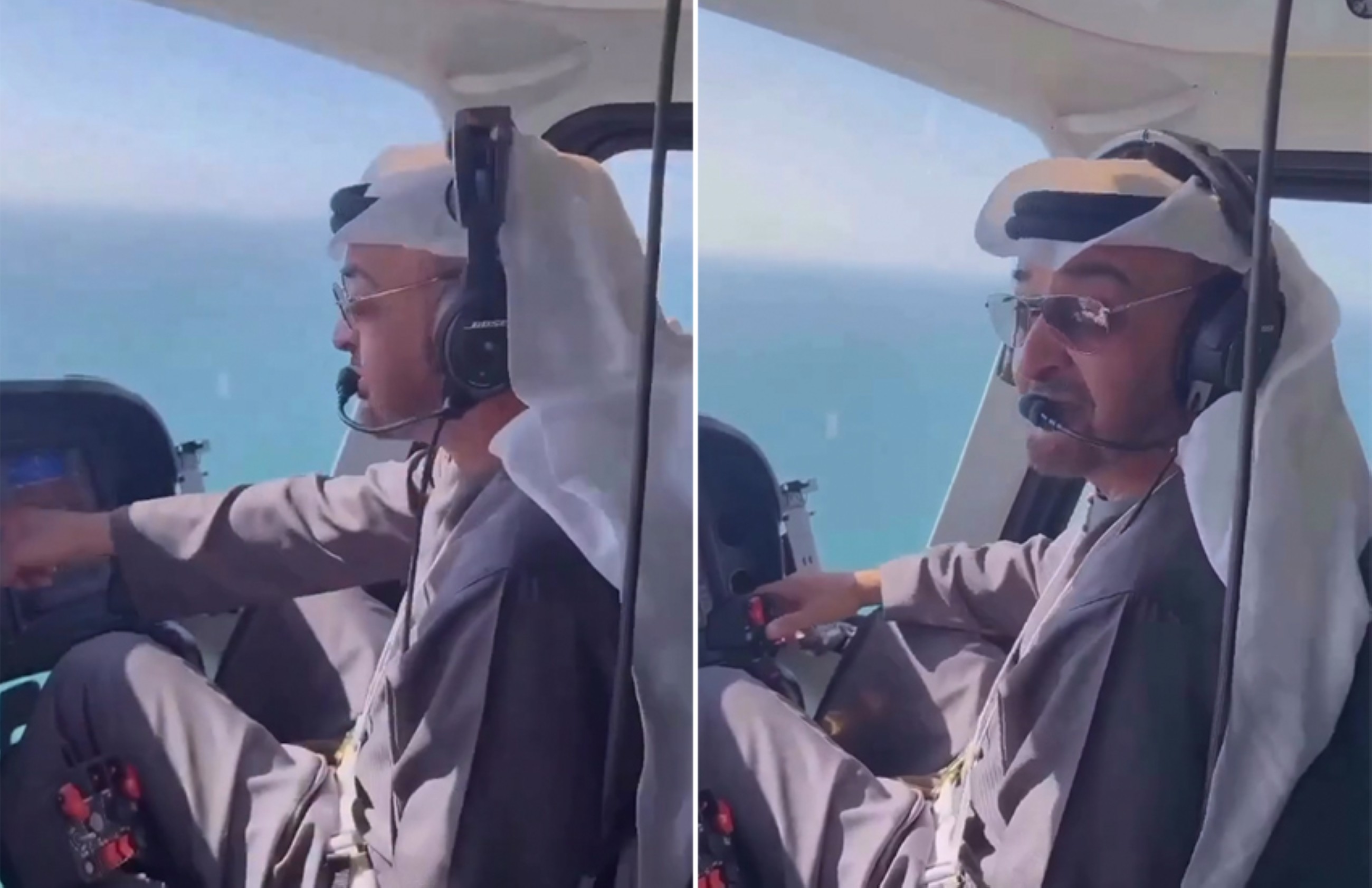 VIDEO: President pilots a helicopter in the skies of the UAE