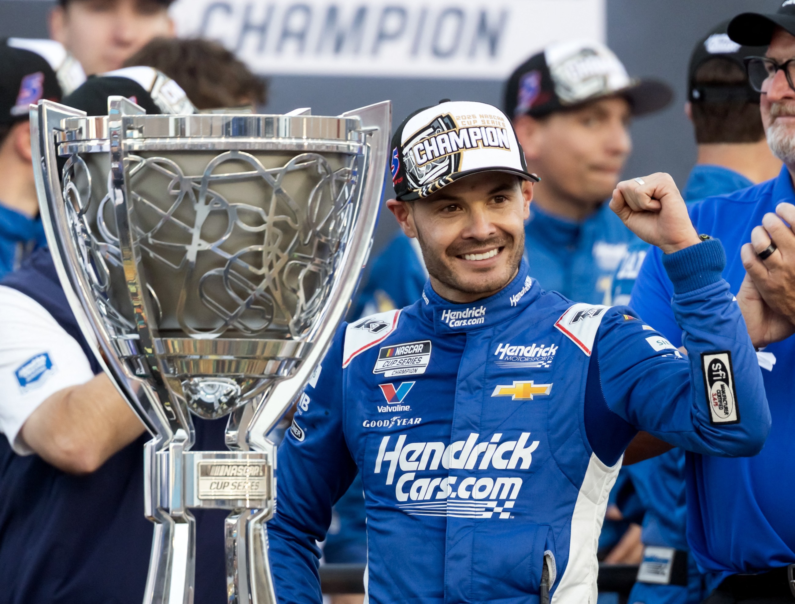 Kyle Larson wins second NASCAR championship, denying Denny Hamlin in overtime