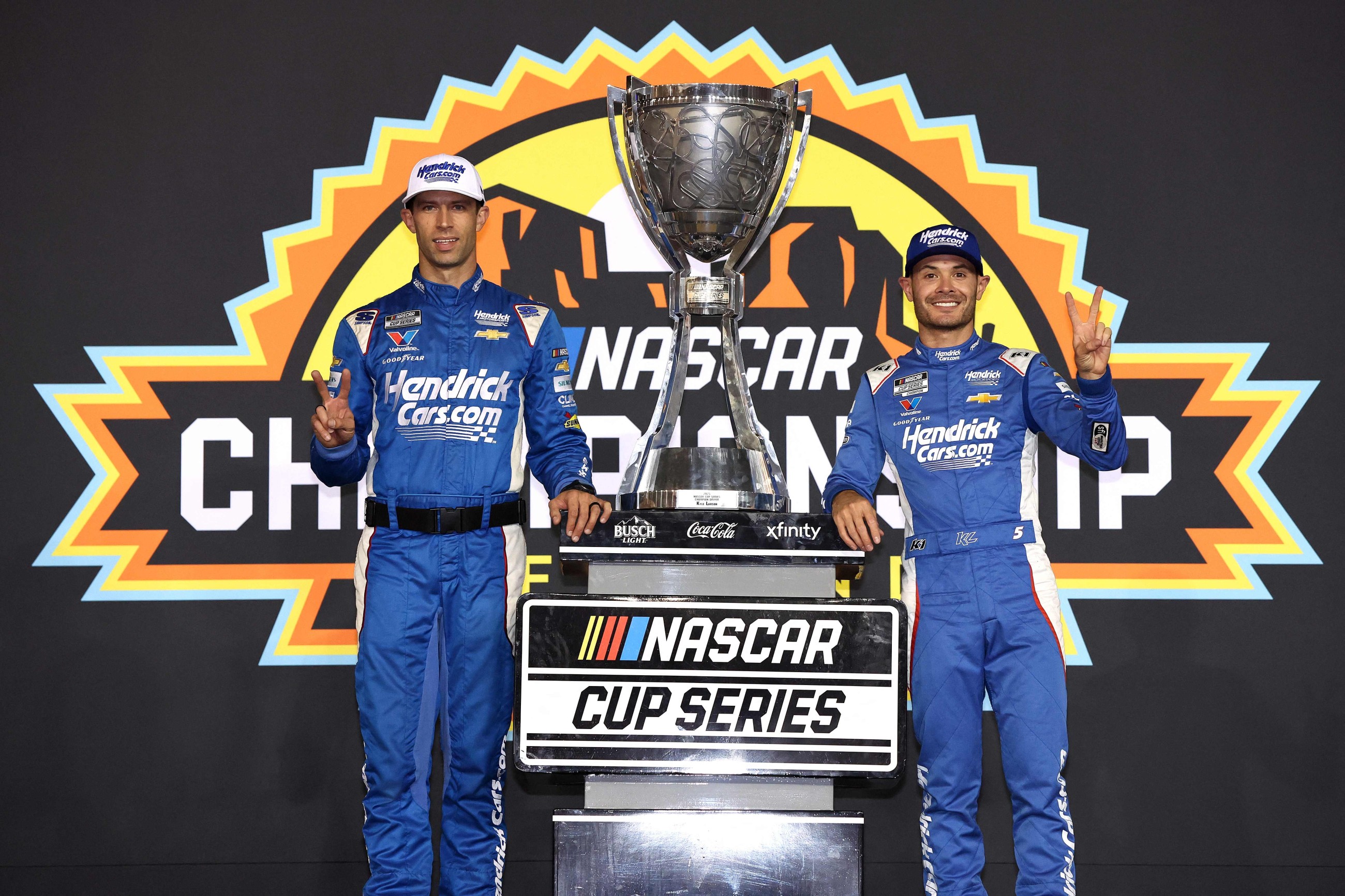 Kyle Larson wins second NASCAR championship, denying Denny Hamlin in overtime