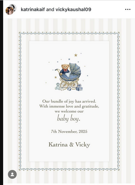 'Our bundle of joy has arrived:' Katrina and Kaushal blessed with baby boy