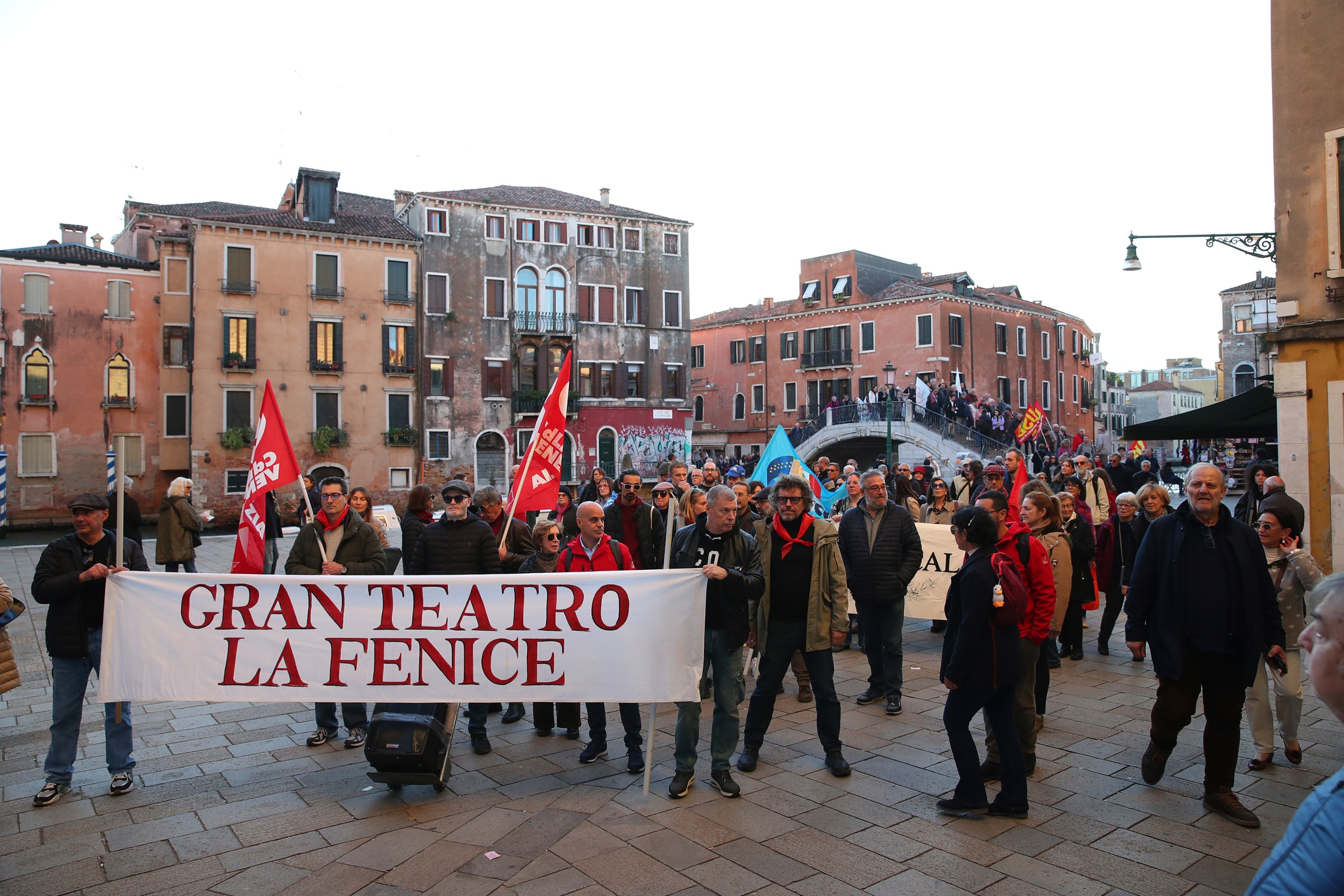 Musicians march through Venice after La Fenice names music director with ties to Meloni