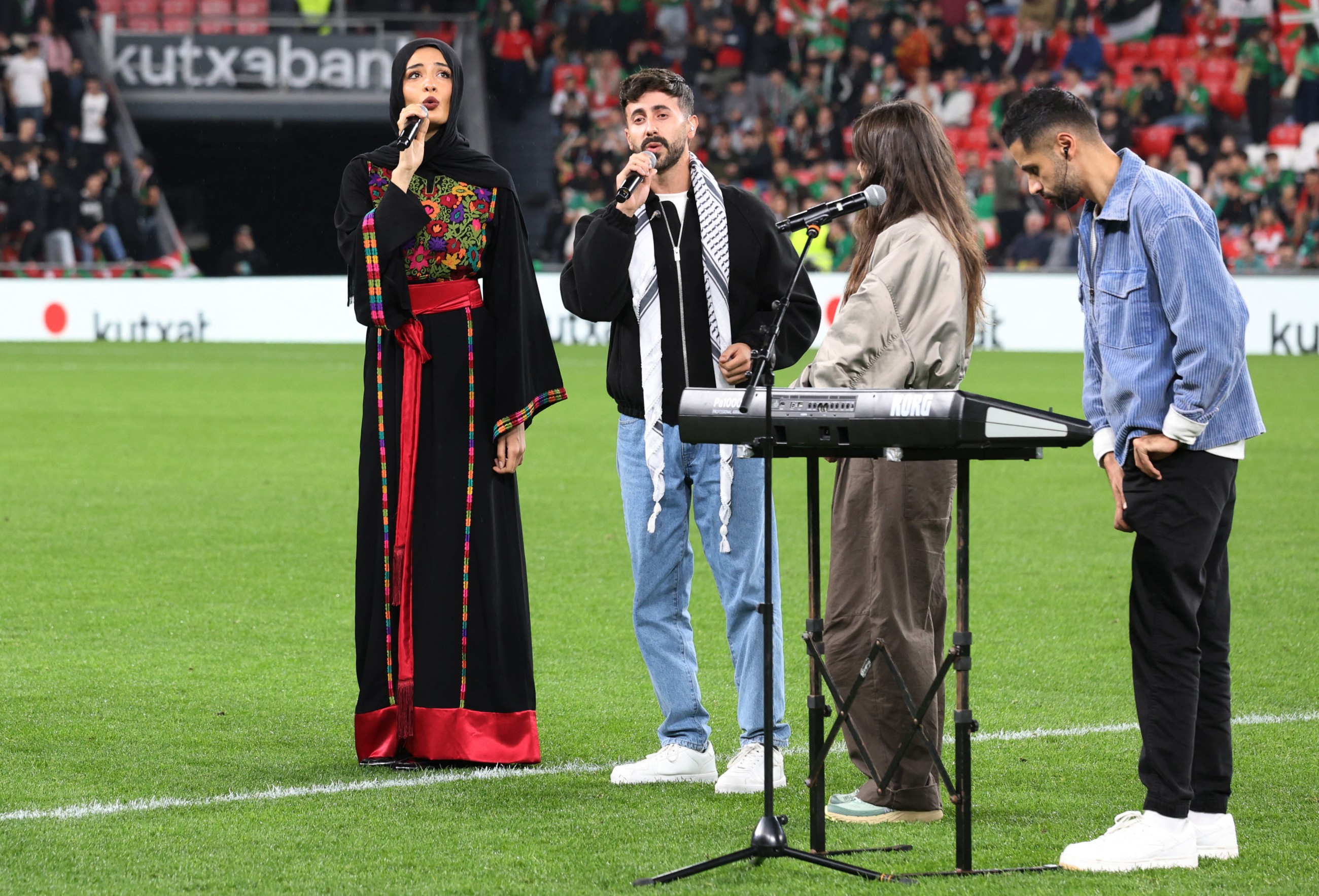 50,000 spectators attend Palestinian national football team's first match in Europe