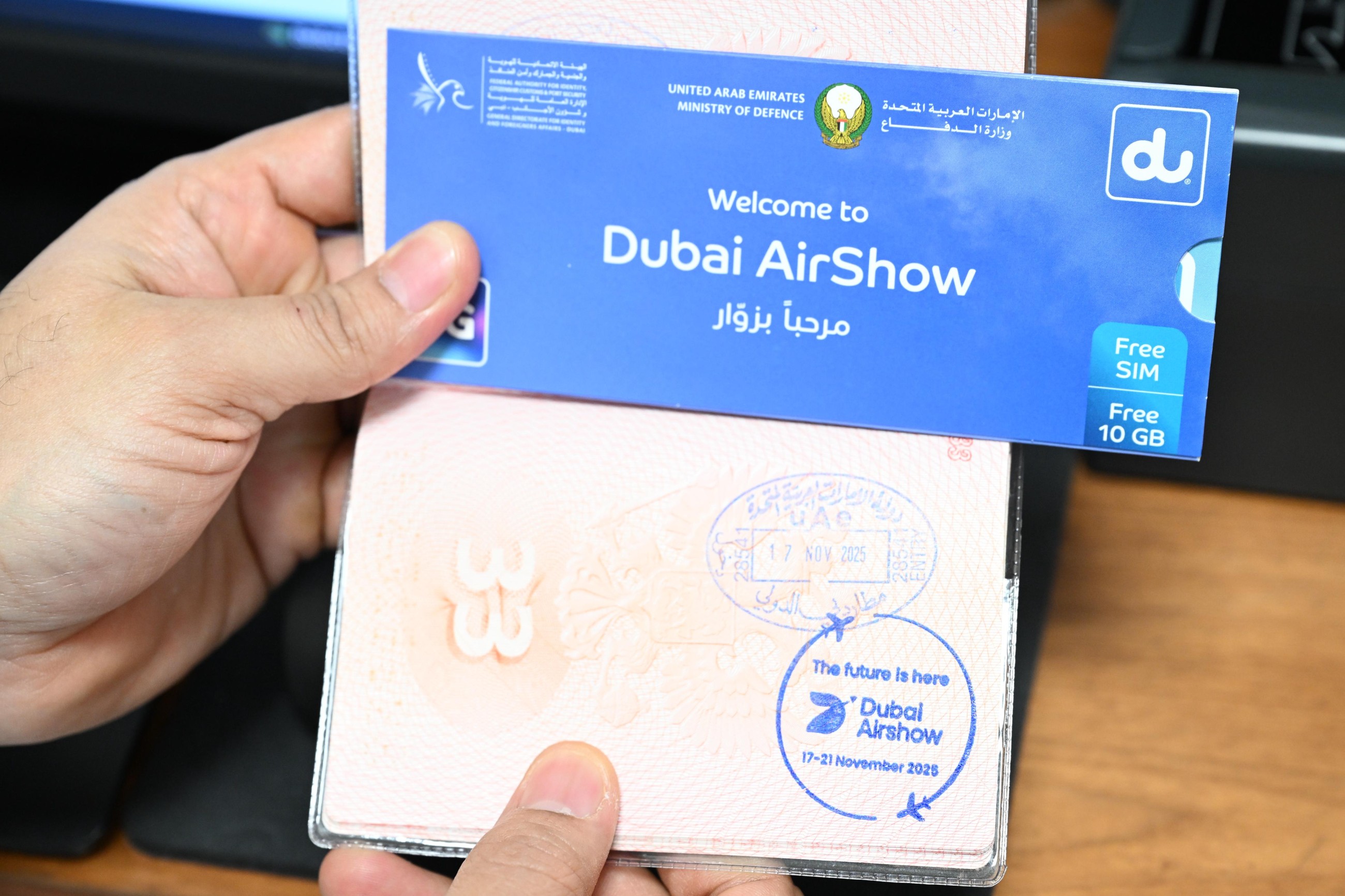 Dubai receives visitors with a special stamp marking Dubai Airshow-2025
