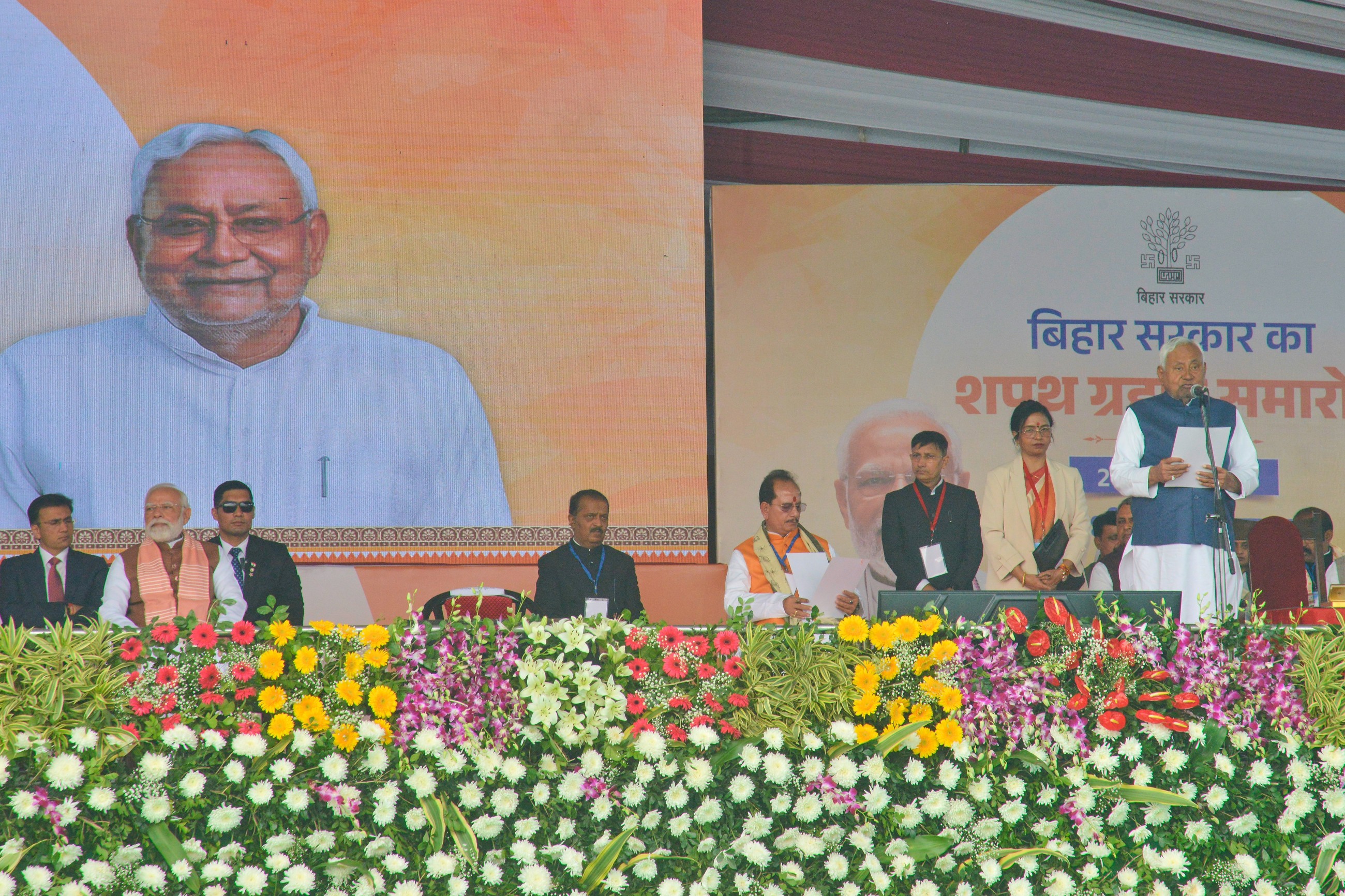 Nitish Kumar takes oath as chief minister of Indian state of Bihar for 10th time