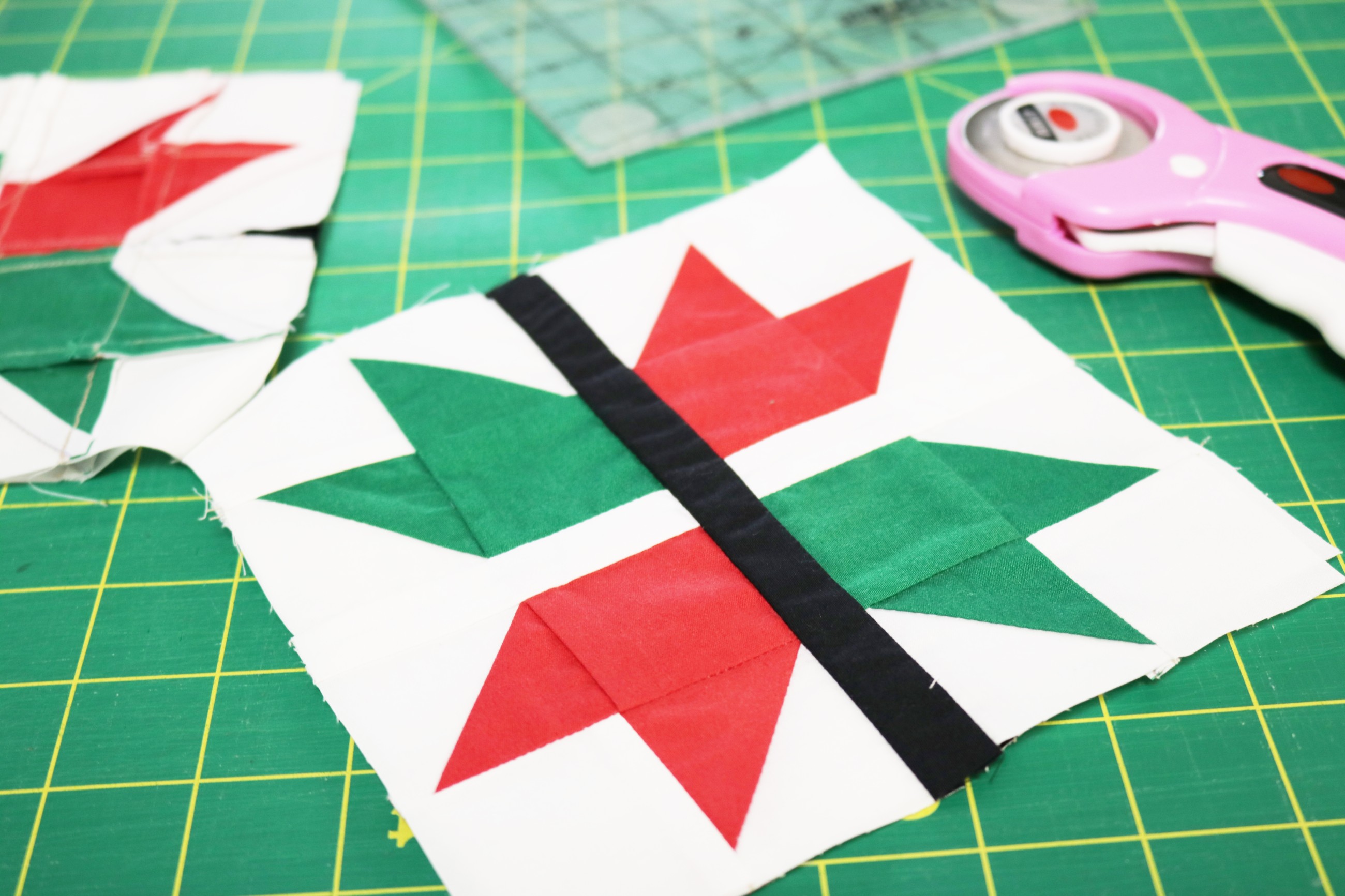 UAE flag commemorated on quilt by Farida Talaat and quilters team