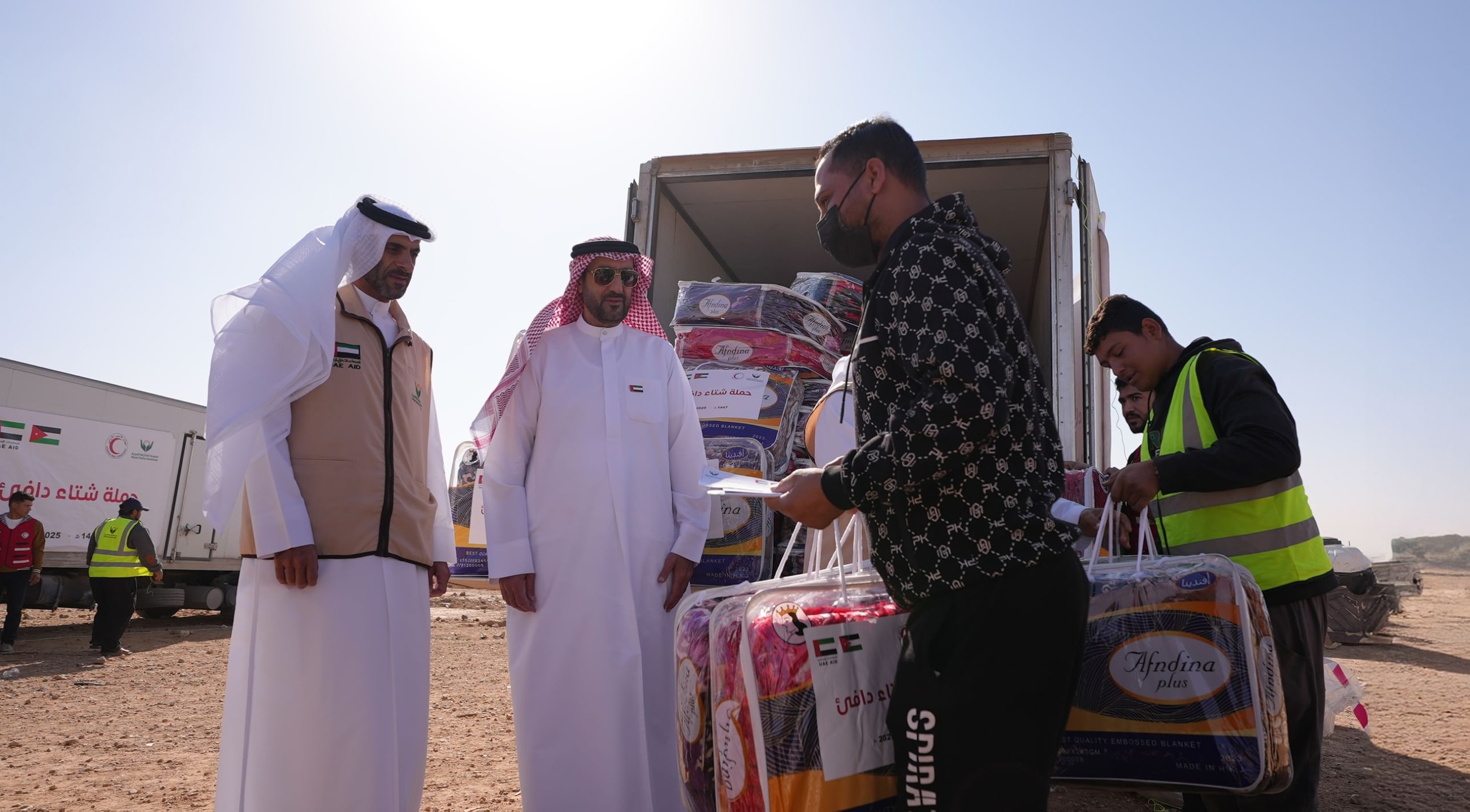 Winter aid provided by Sharjah Charity to 700 vulnerable families in Jordan