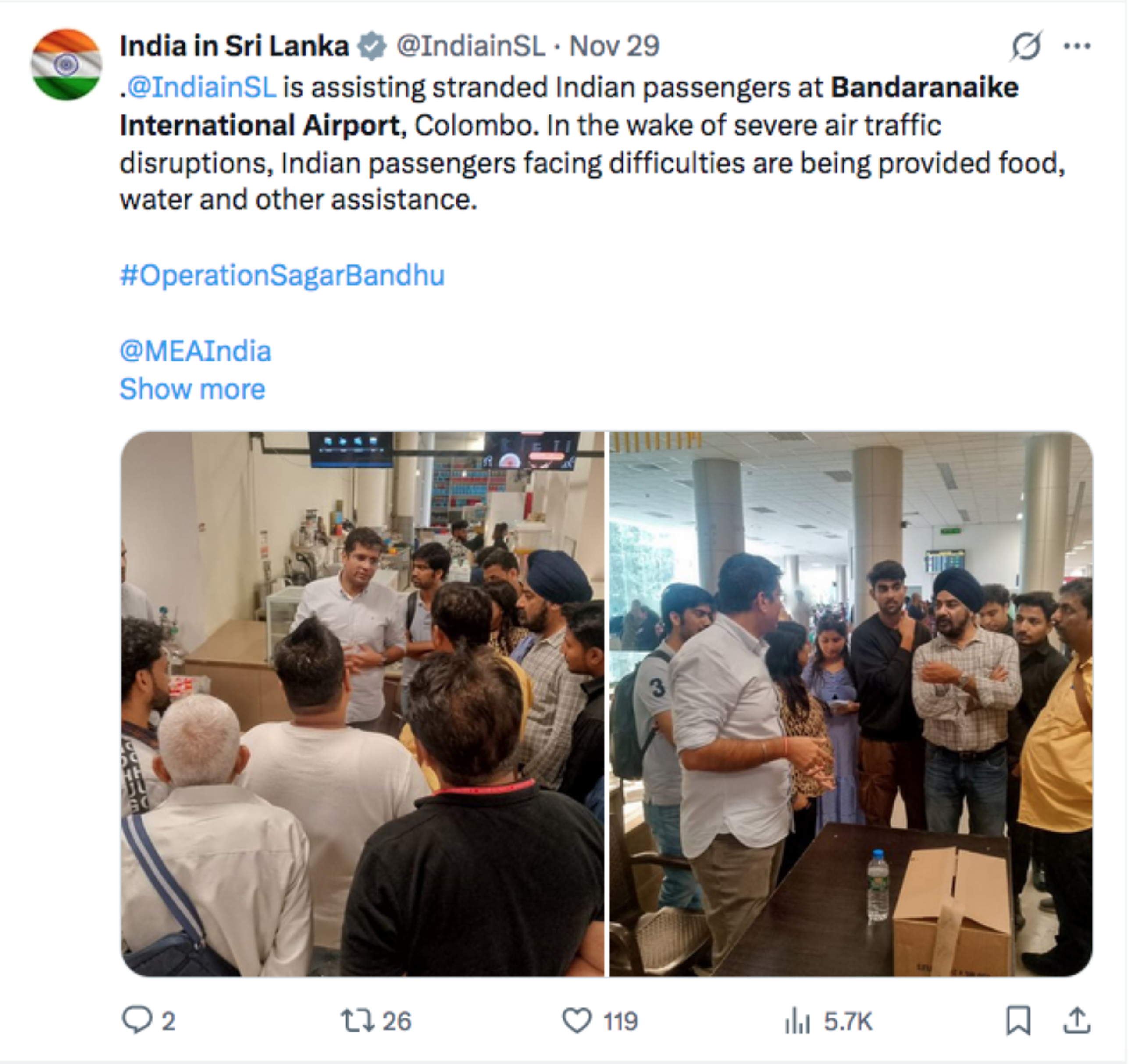 Over 60 Keralites among 300 Indian passengers stranded in Sri Lanka airport