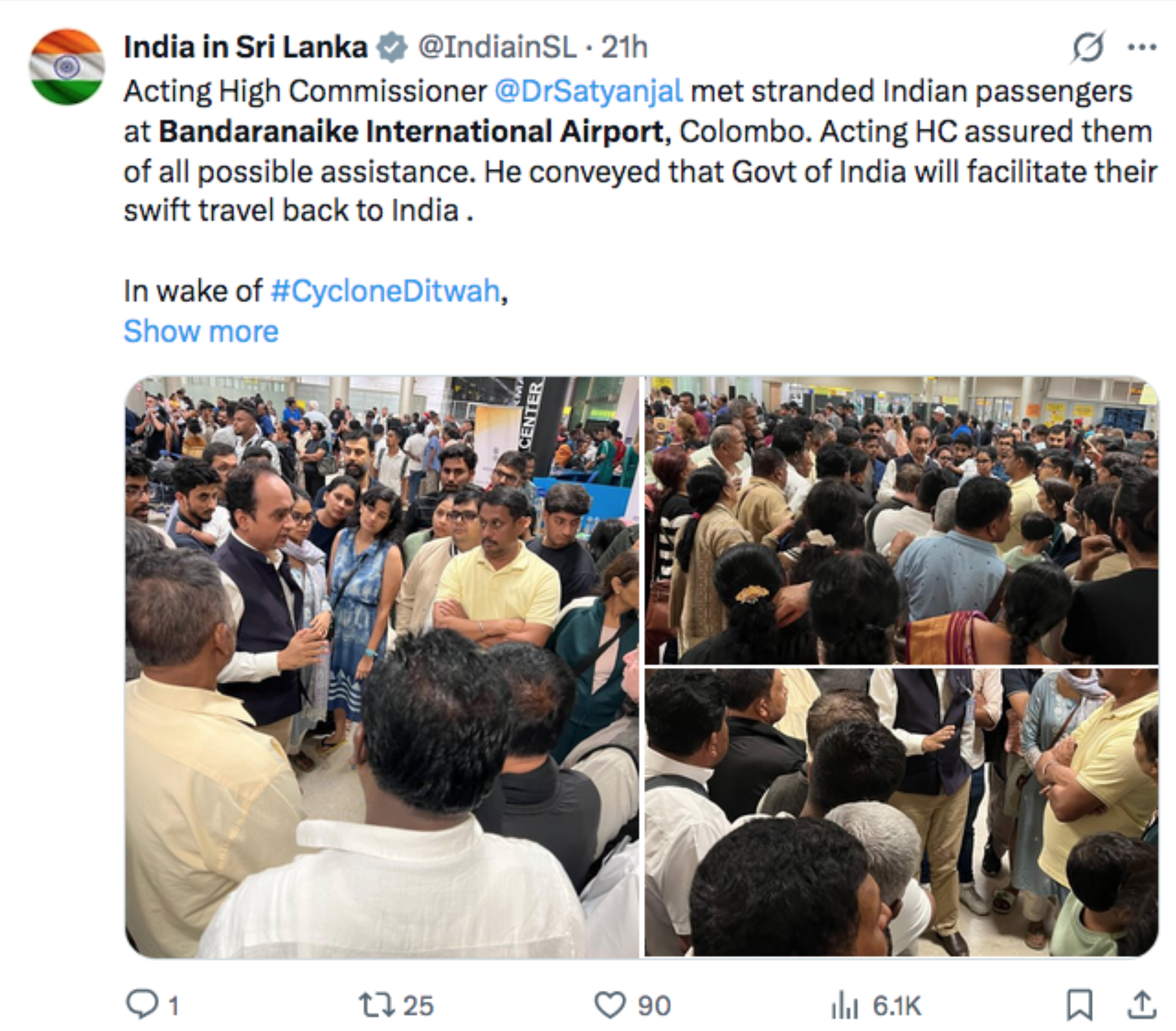 Over 60 Keralites among 300 Indian passengers stranded in Sri Lanka airport