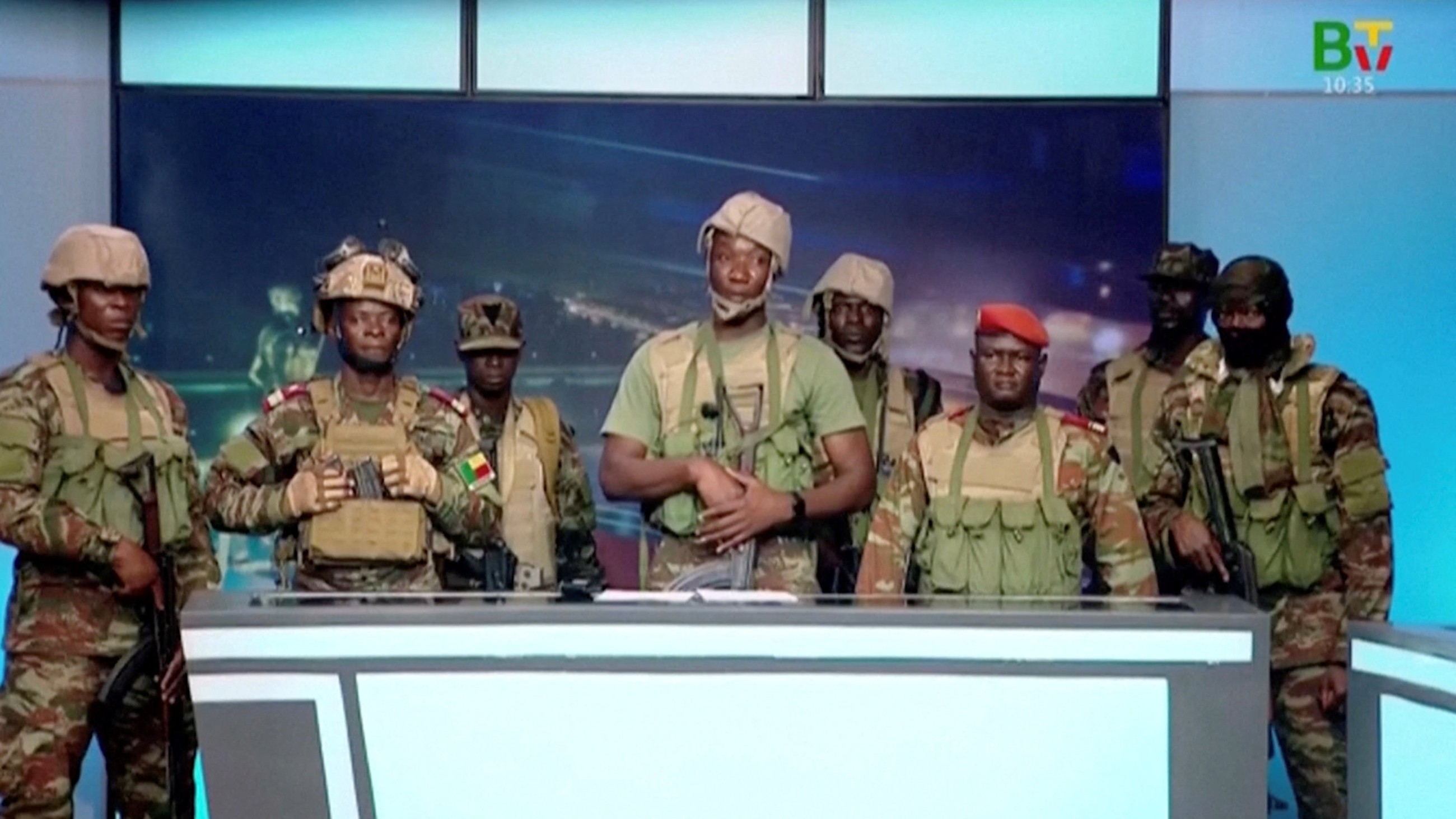 Soldiers on national TV claim to seize power in Benin, suspend constitution