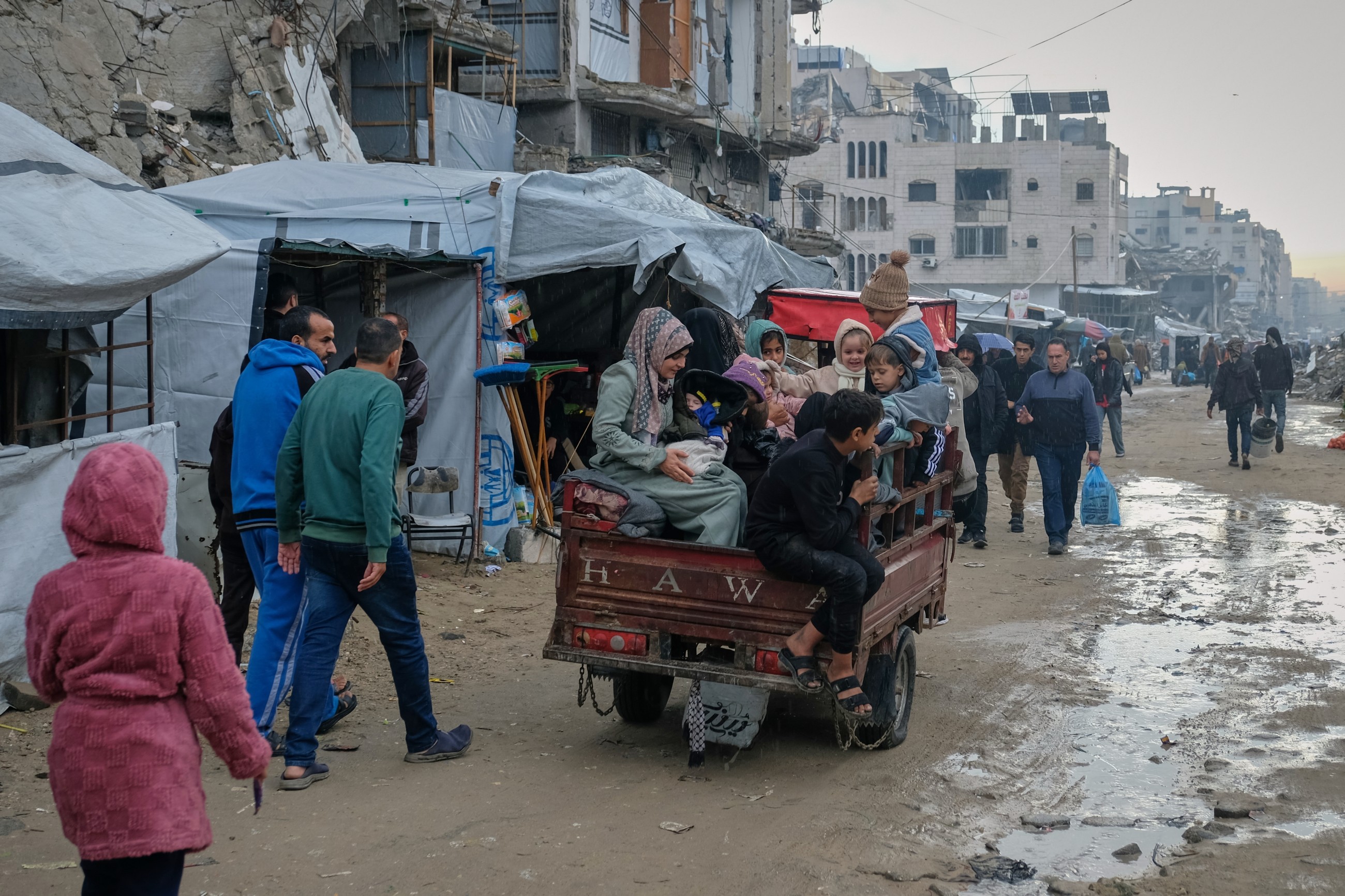 Gazans struggle to retrieve bodies as storms lash war-damaged buildings