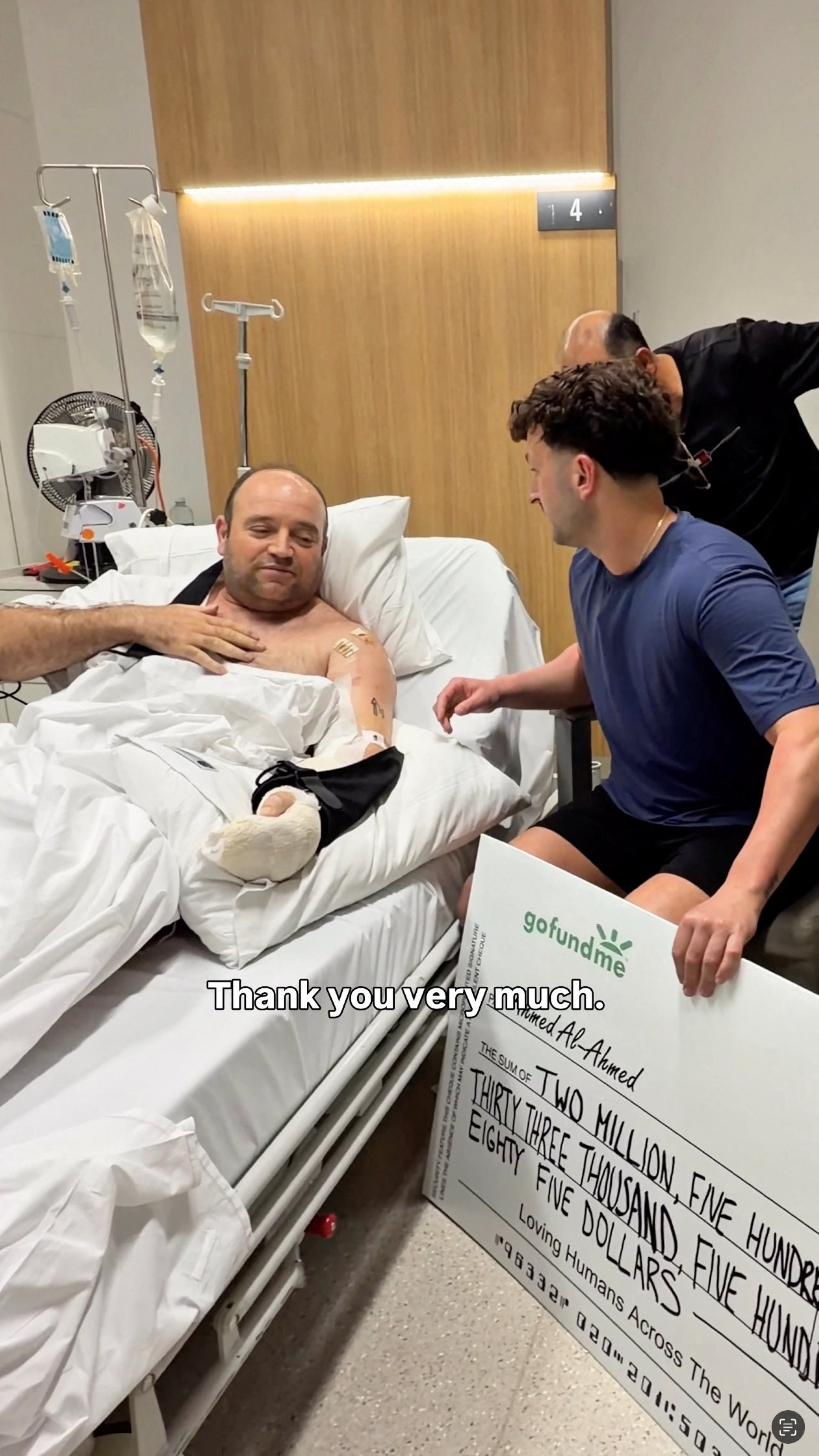 Australia's 'Bondi Hero' Ahmed receives $1.65m in hospital collected from fundraising