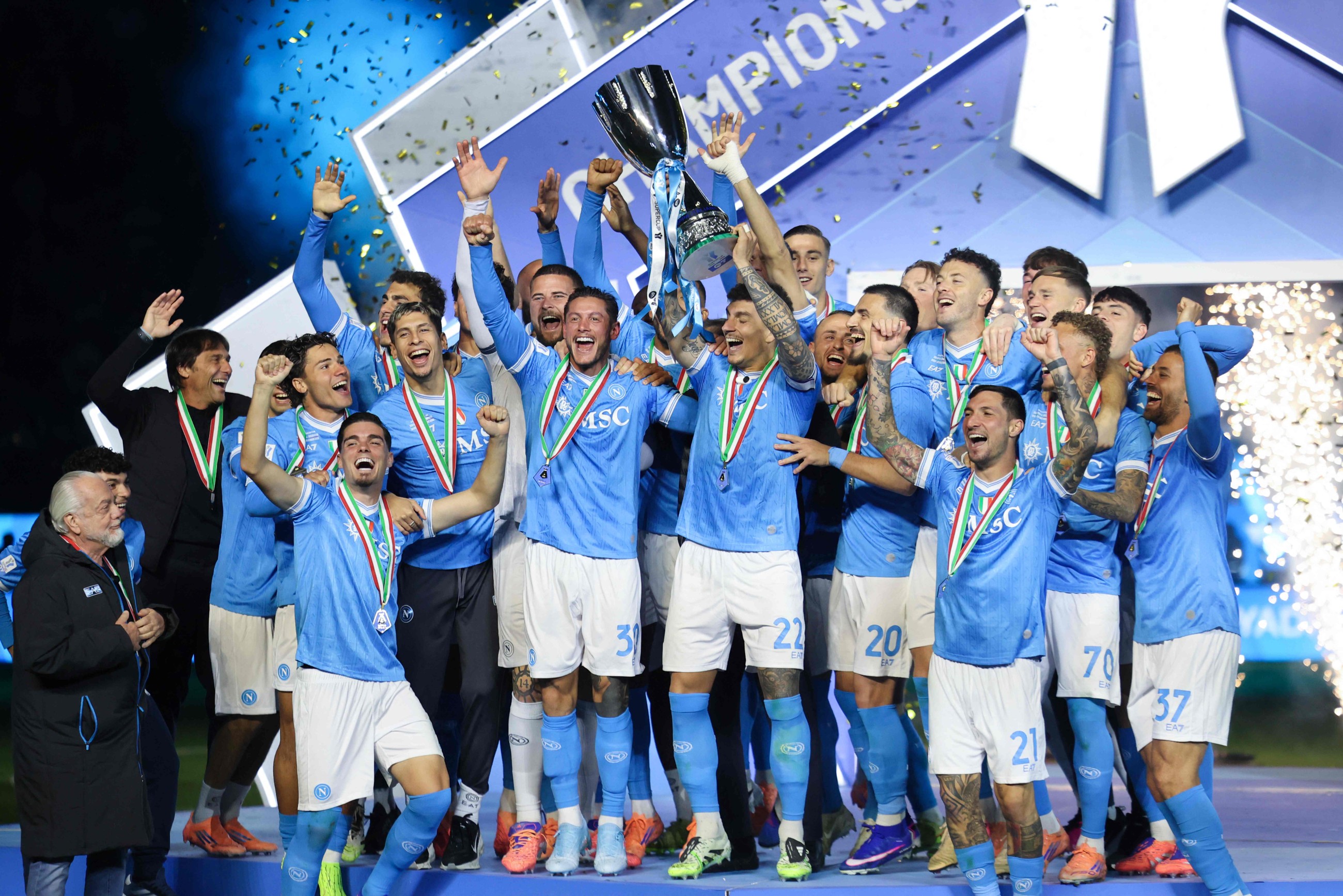 Neres nets brace as Napoli beat Bologna to lift Italian Super Cup