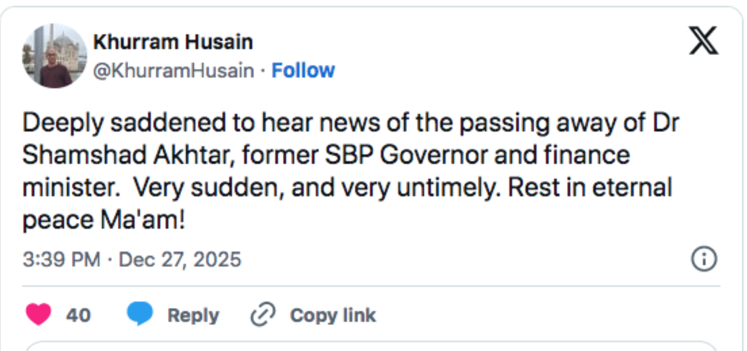 Pakistan's first female central bank head Shamshad Akhtar dies at 71