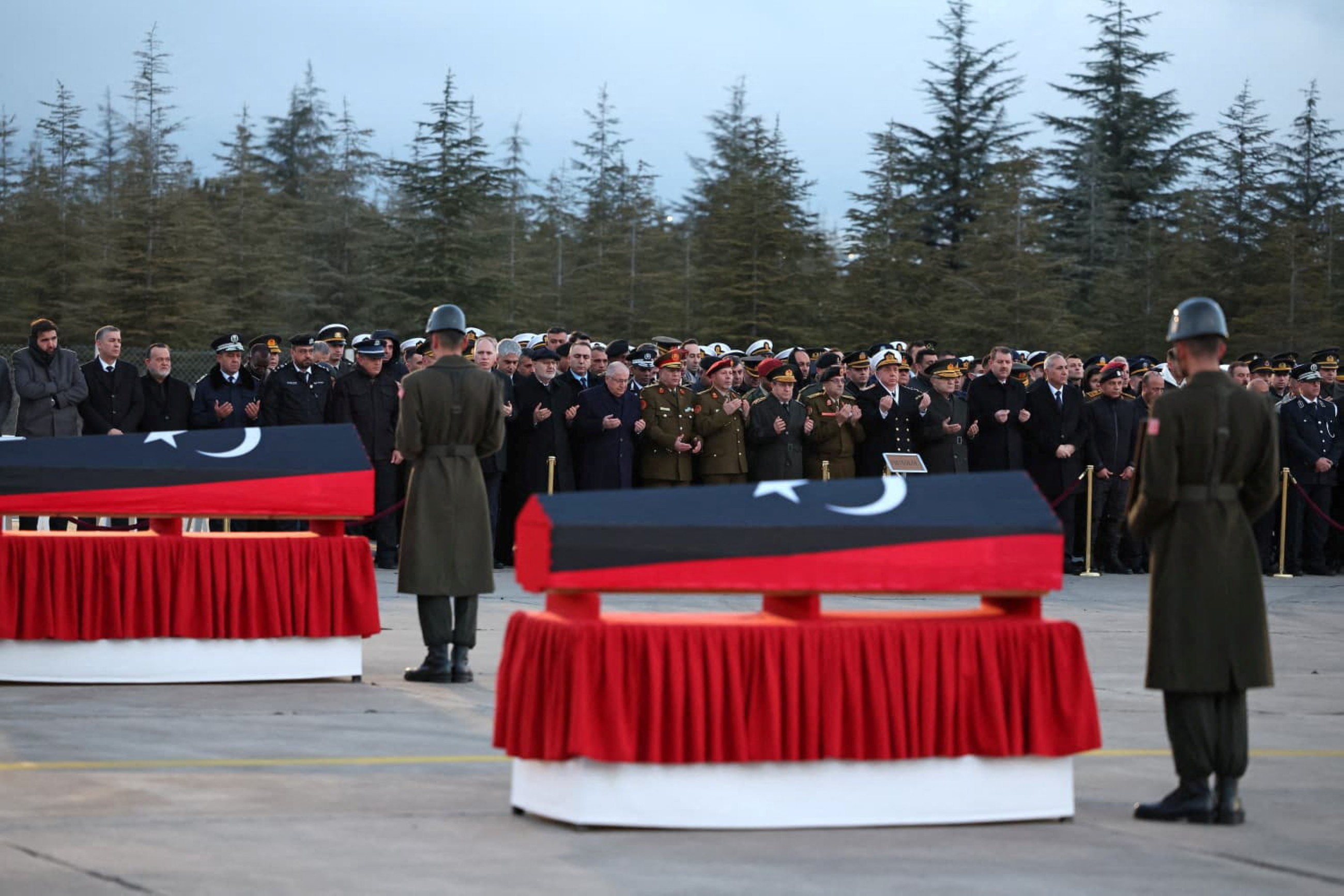 Turkey holds military funeral for Libyan officers killed in plane crash