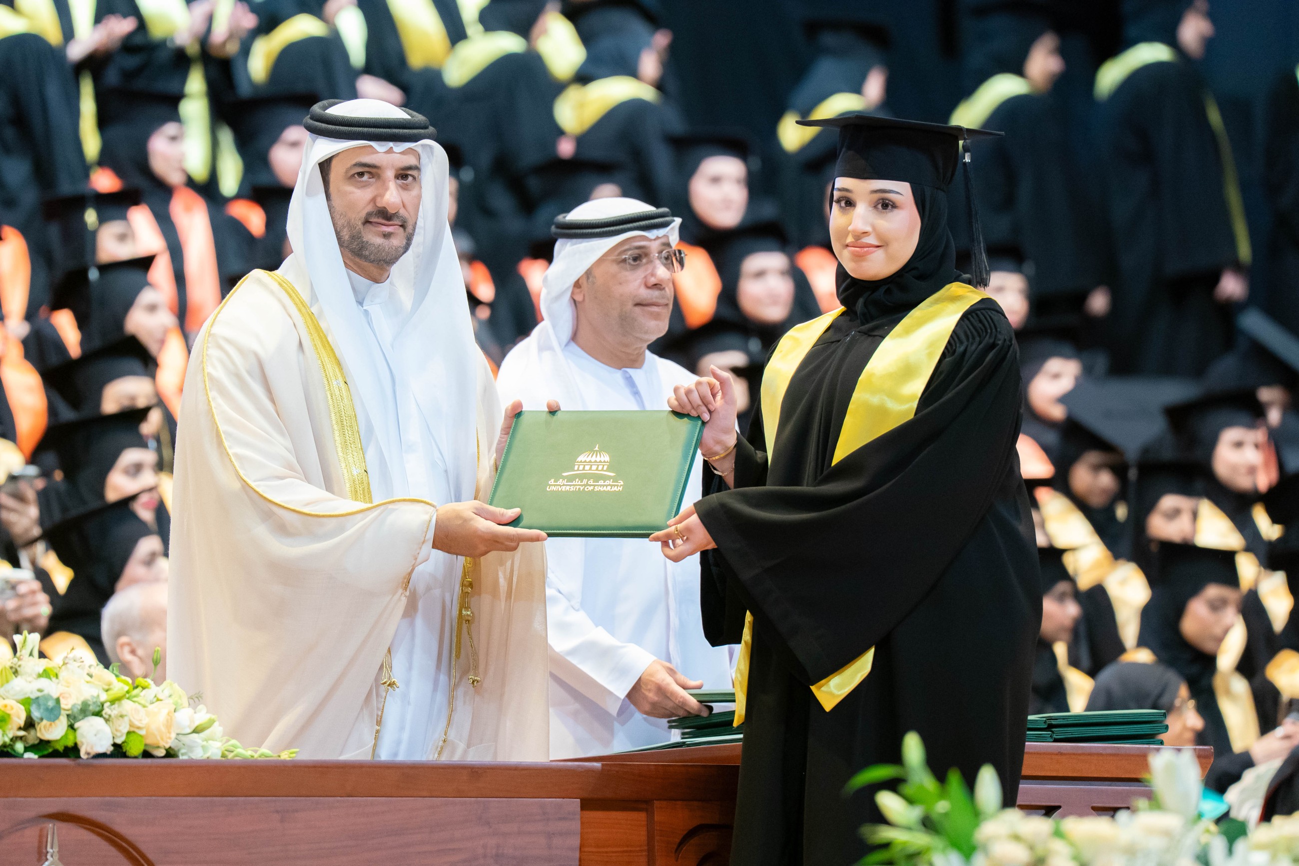 Sultan Bin Ahmed attends University of Sharjah women graduation ceremonies